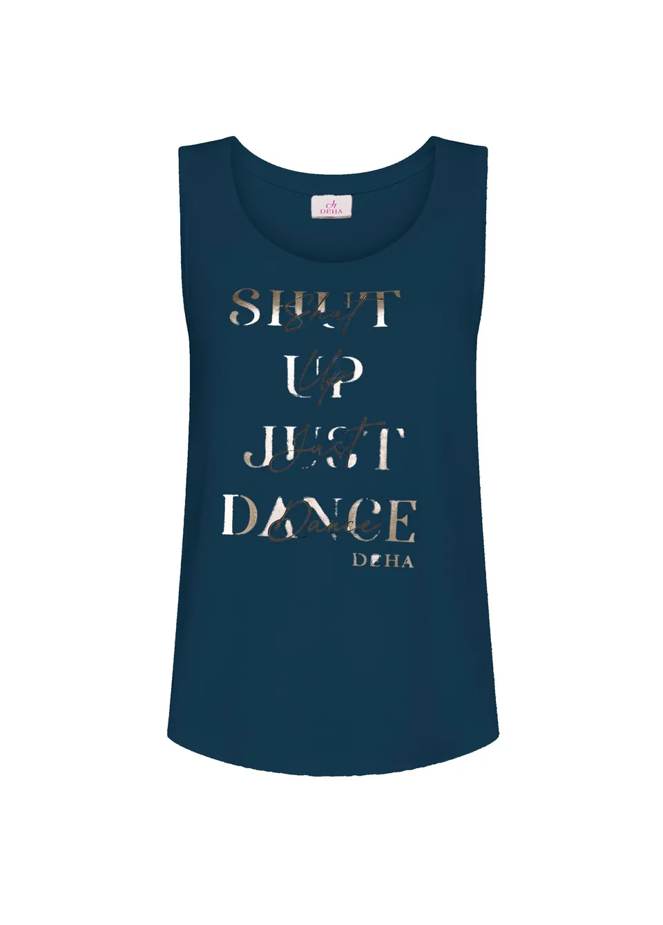 deha-top-d42402-con-stampa-grafica-in-jersey-organico-blu-top-leisure-donna image 1