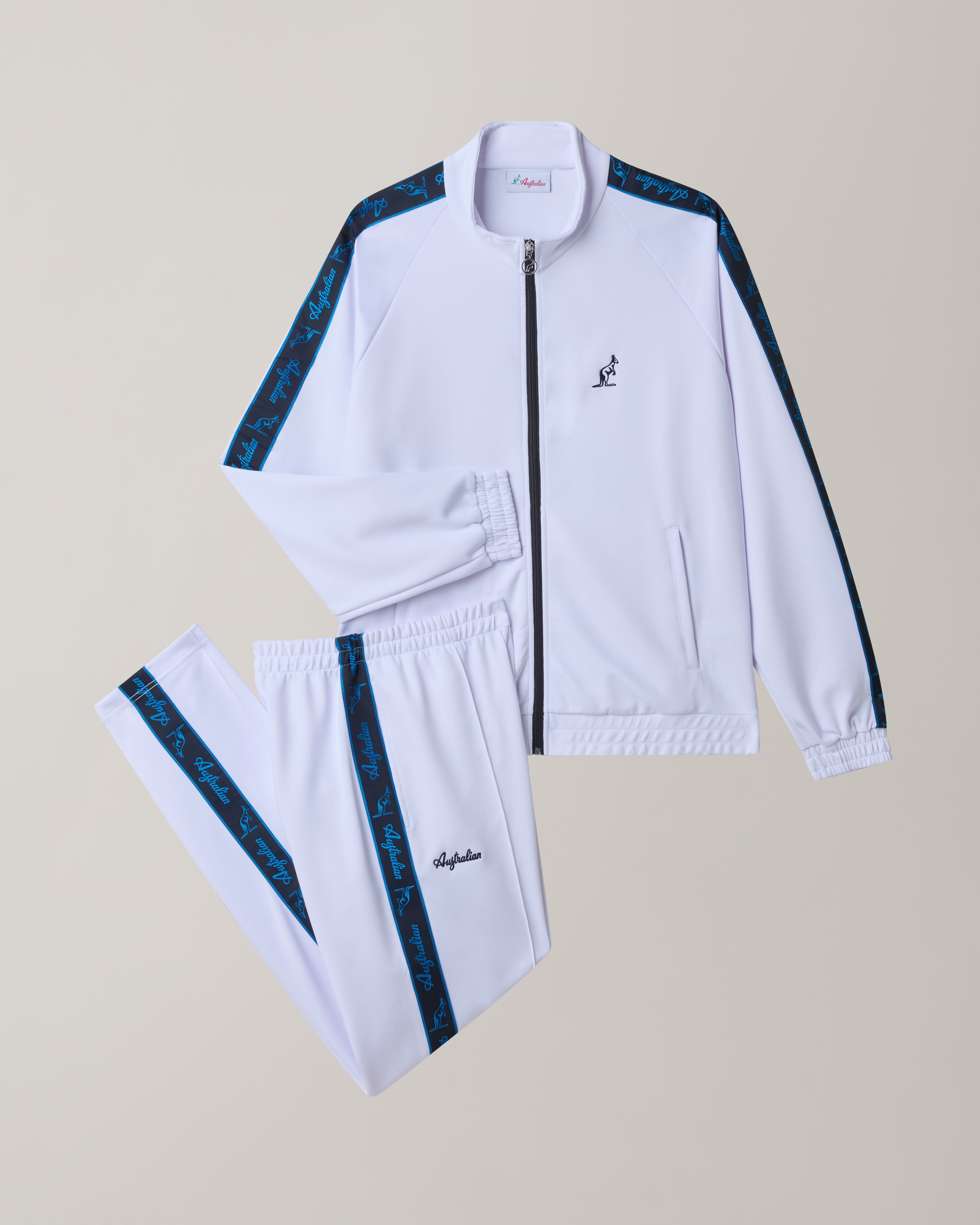 australian-blue-tape-tracksuit-tuta-shot-full-zip-bianco image 8