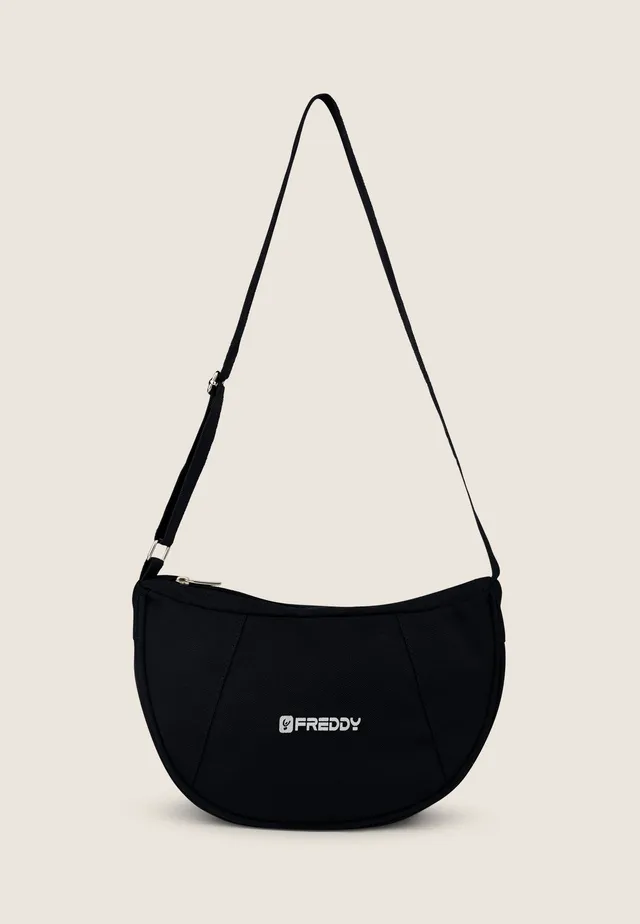 freddy-borsa-a-spalla-mezzaluna-canvas-30x10x20-cm-con-zip image 1