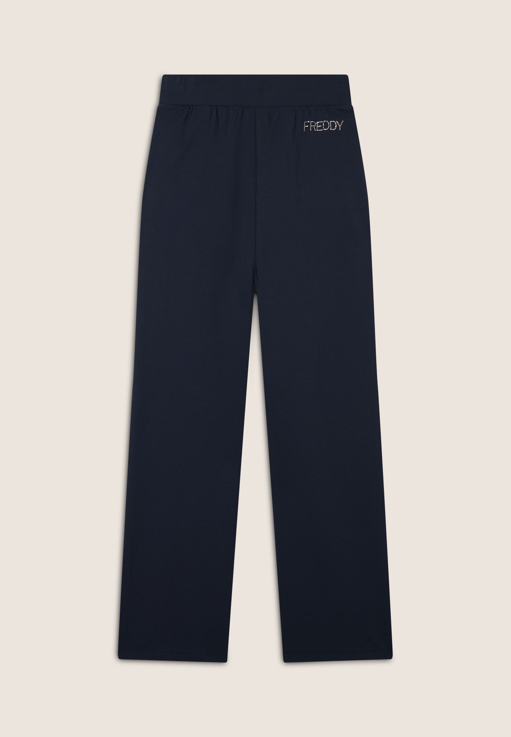 freddy-wr-up-pantaloni-comfort-fit-gamba-dritta-in-french-terry-modal-con-strass image 6