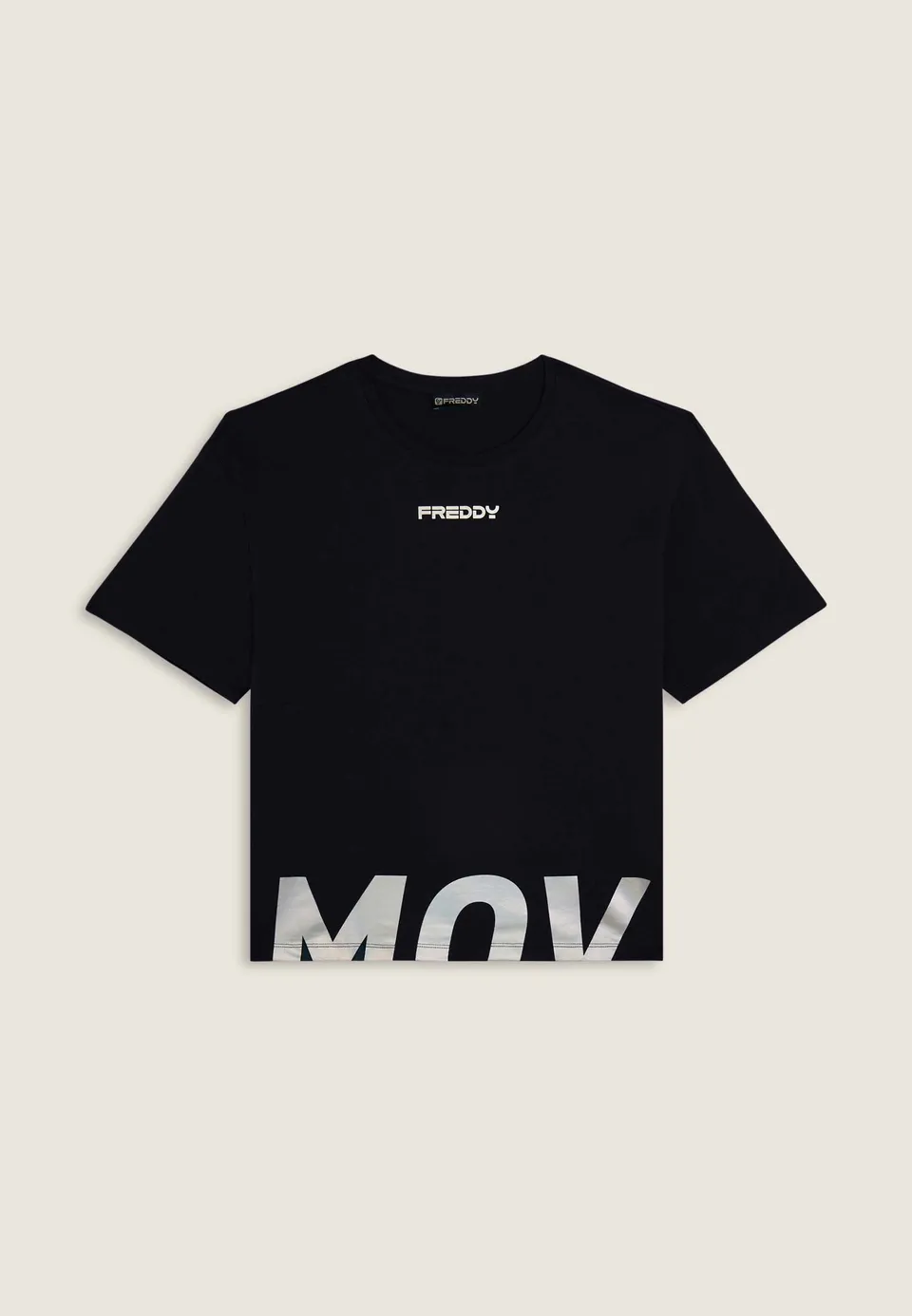 freddy-t-shirt-cropped-donna-con-spacchi-laterali-e-stampa-mov image 1