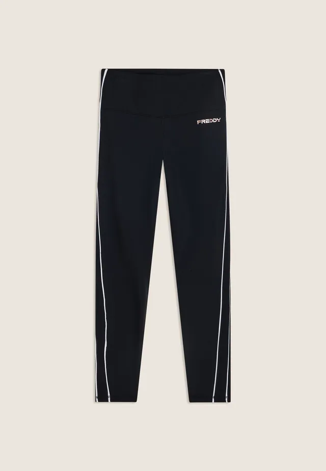 freddy-leggings-sport-donna-7-8-vita-super-alta-con-profili-a-contrasto image 1