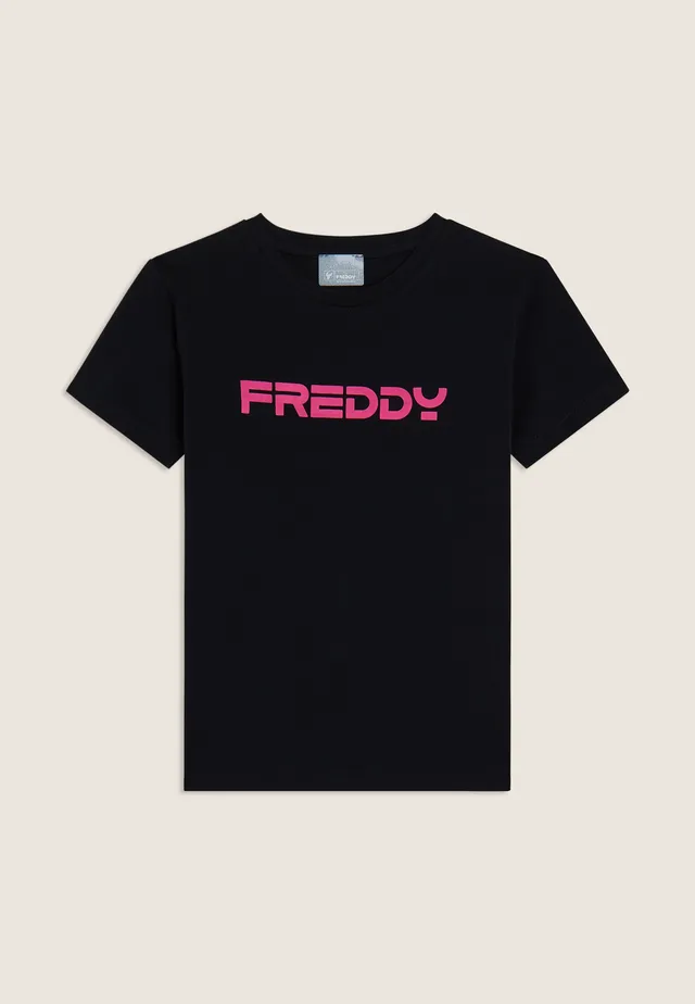 freddy-t-shirt-regular-bambina-e-ragazza-con-logo-a-contrasto image 1