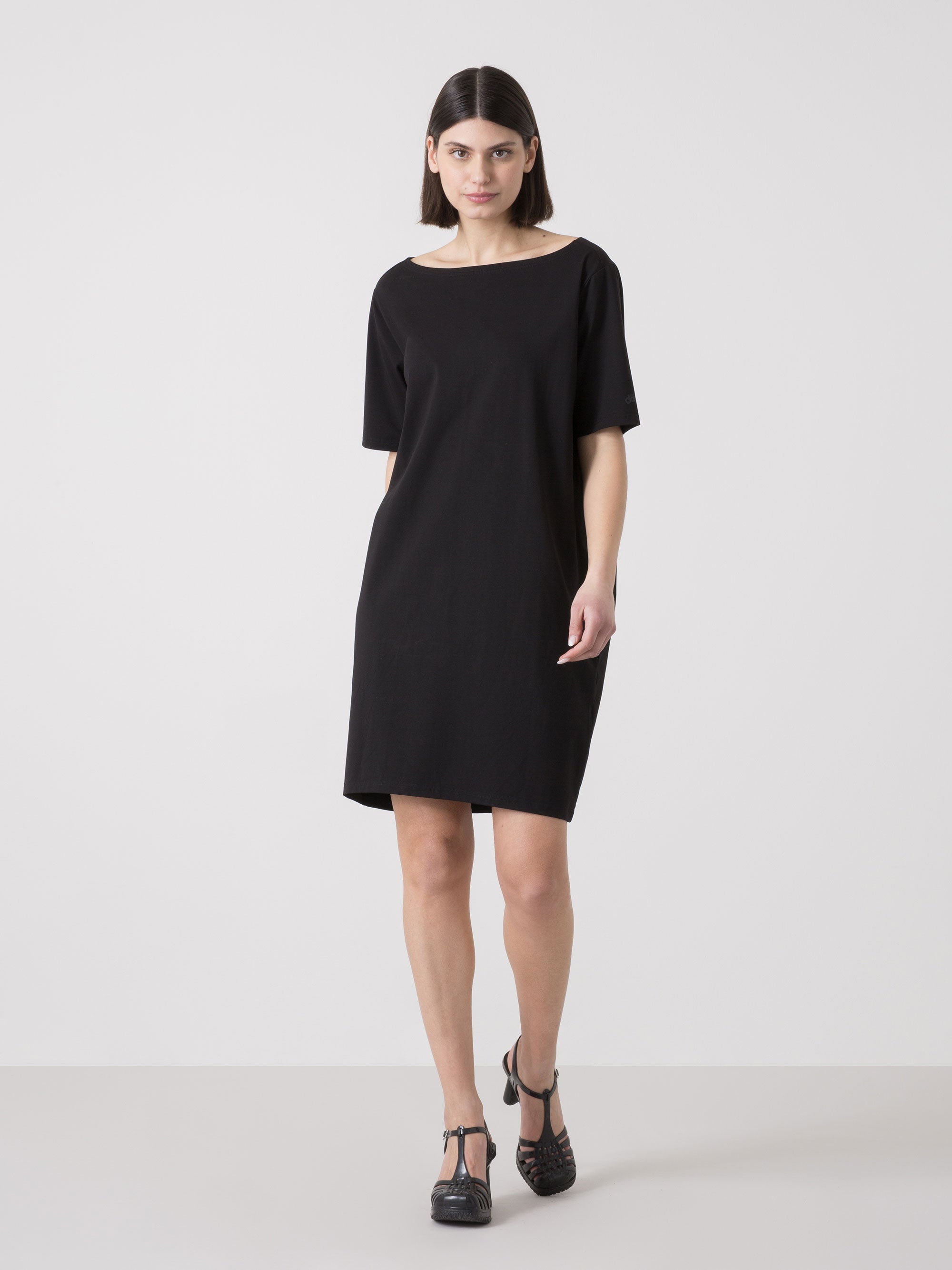 dimensione-danza-abito-donna-in-modal-jersey-stretch-scollo-a-barca-con-nodo-ret image 2