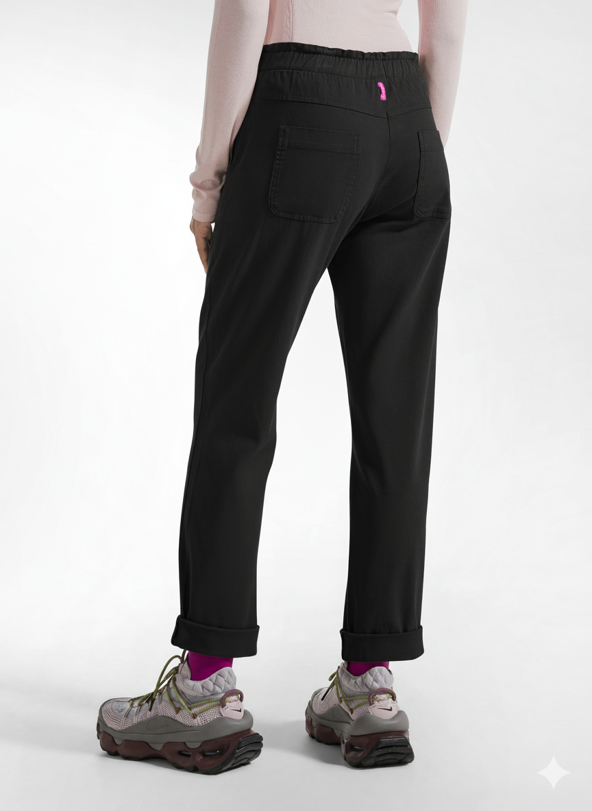 deha-pantaloni-dritti-in-gabardina-stretch-nero image 3