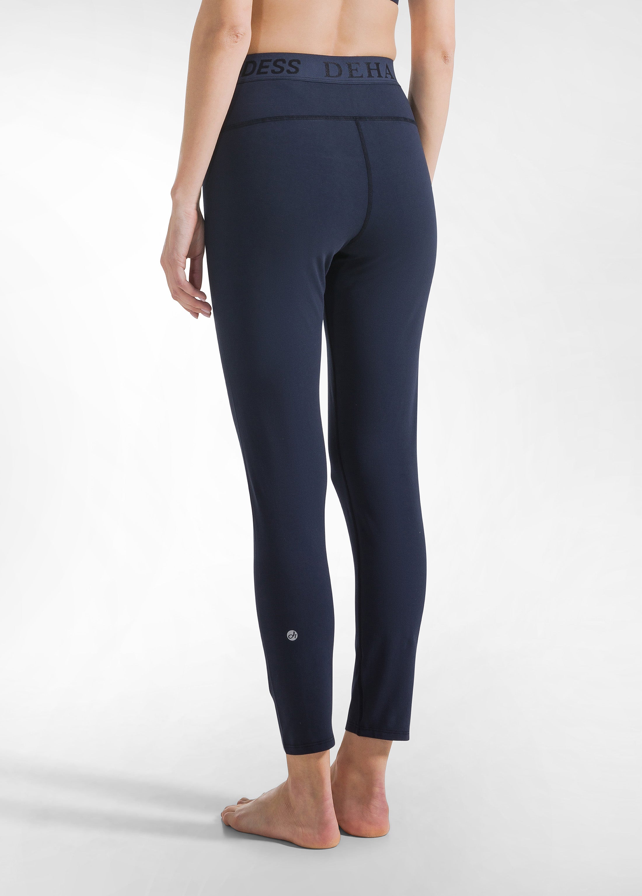 deha-leggings-logo-in-jersey-stretch-blu-notte image 3