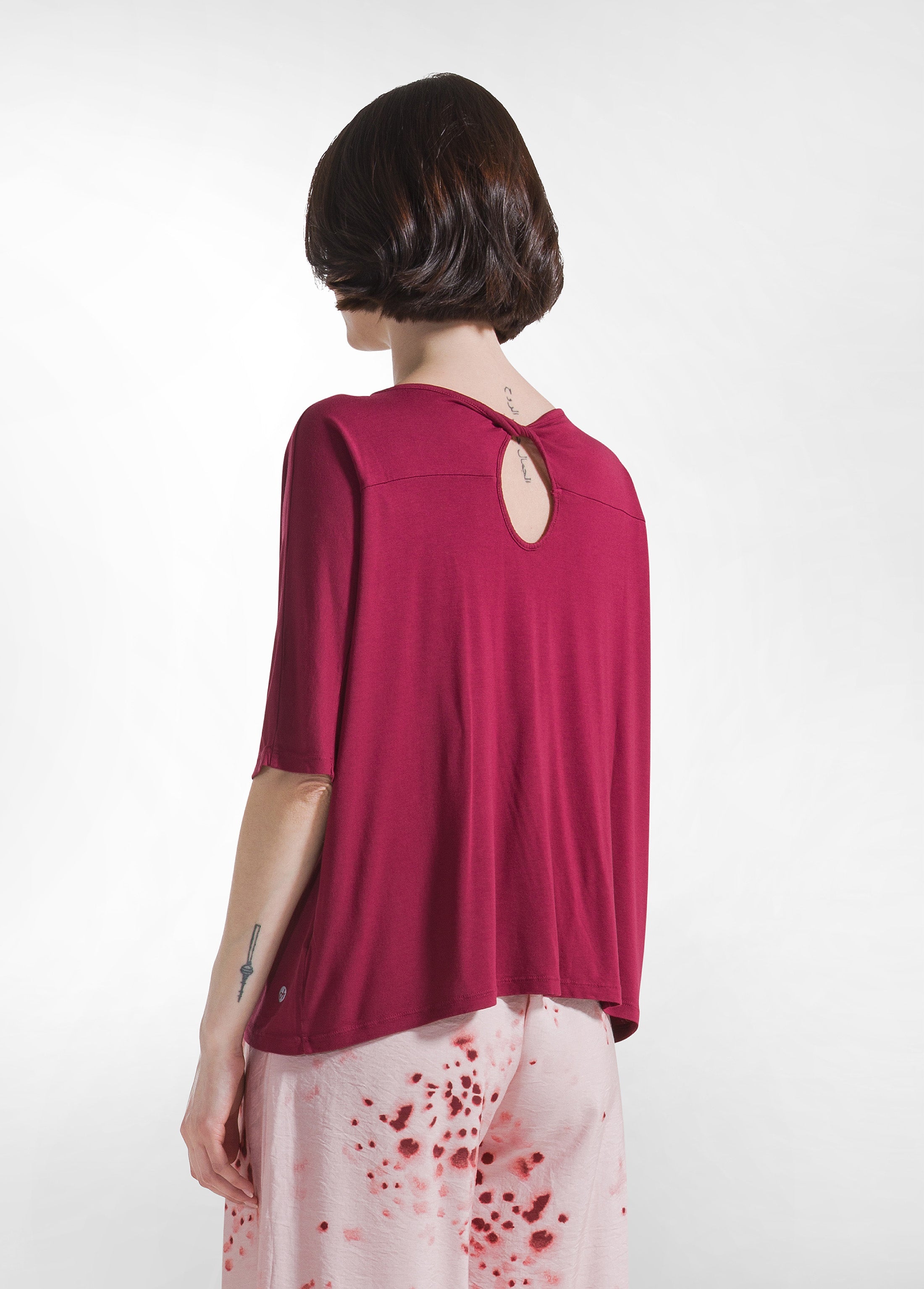 deha-t-shirt-fluida-in-viscosa-ecovero-rosso image 2