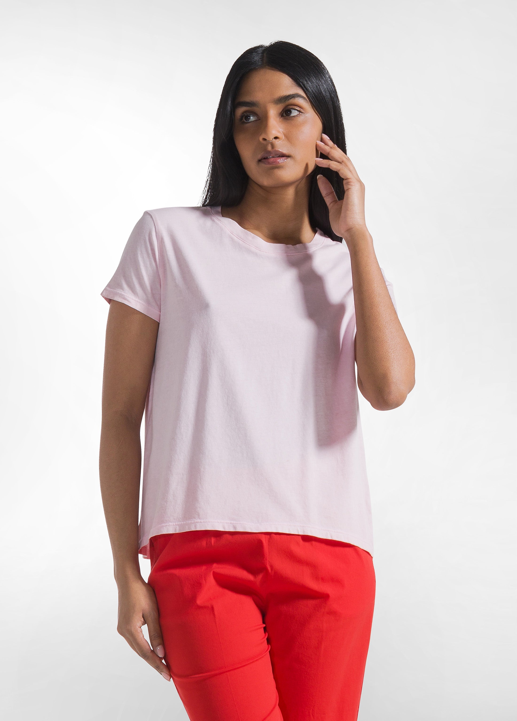 deha-t-shirt-effetto-sfumato-in-cotone-organico-rosa-2 image 1