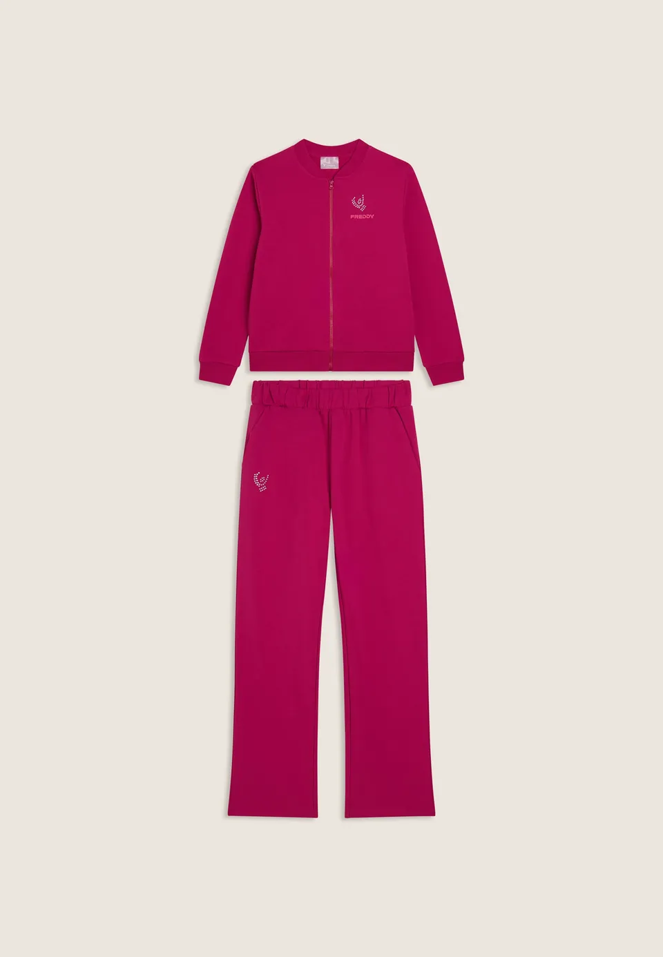freddy-tuta-sportiva-bambina-zip-pantaloni-flare-french-terry image 1