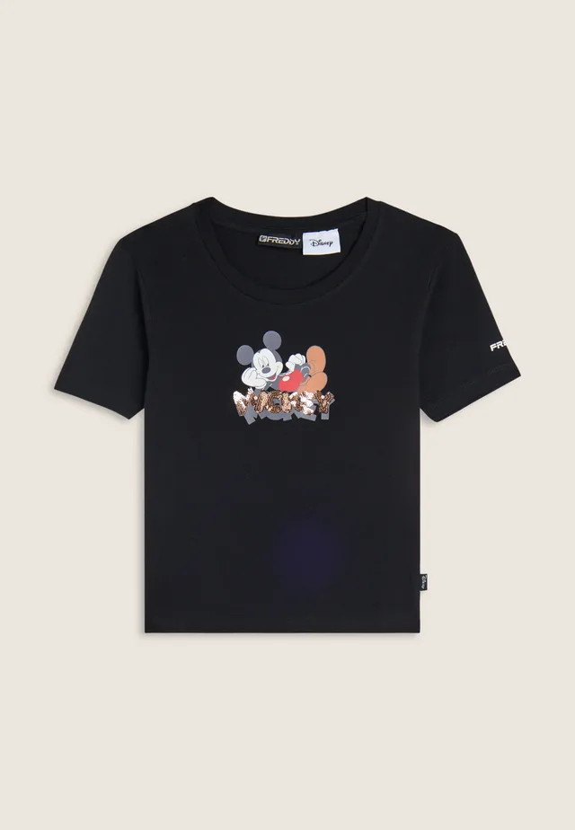 freddy-t-shirt-cropped-slim-fit-mickey-mouse-in-jersey-lycra image 1