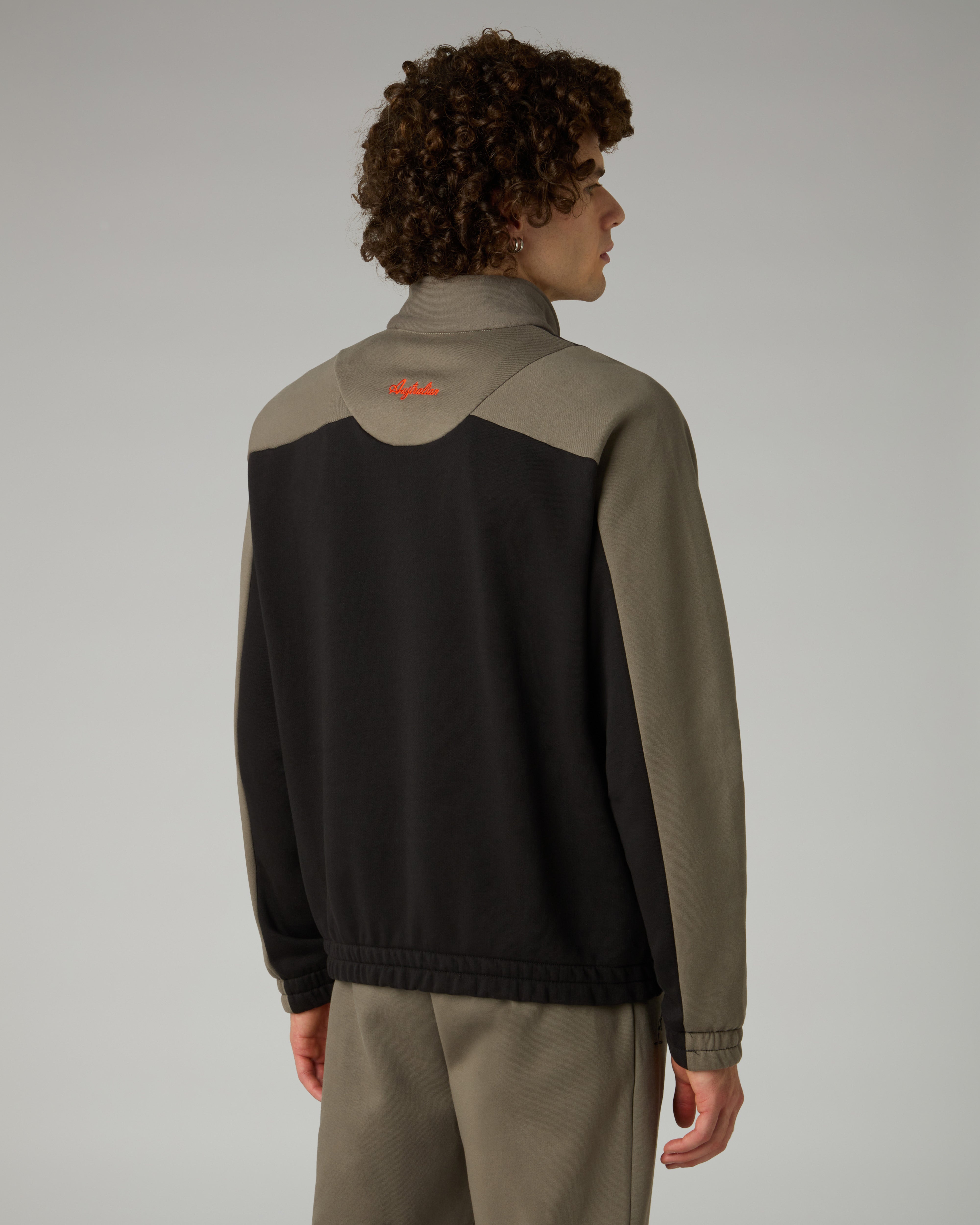australian-rust-half-zip-crewneck-felpa-mezza-zip-nero image 3