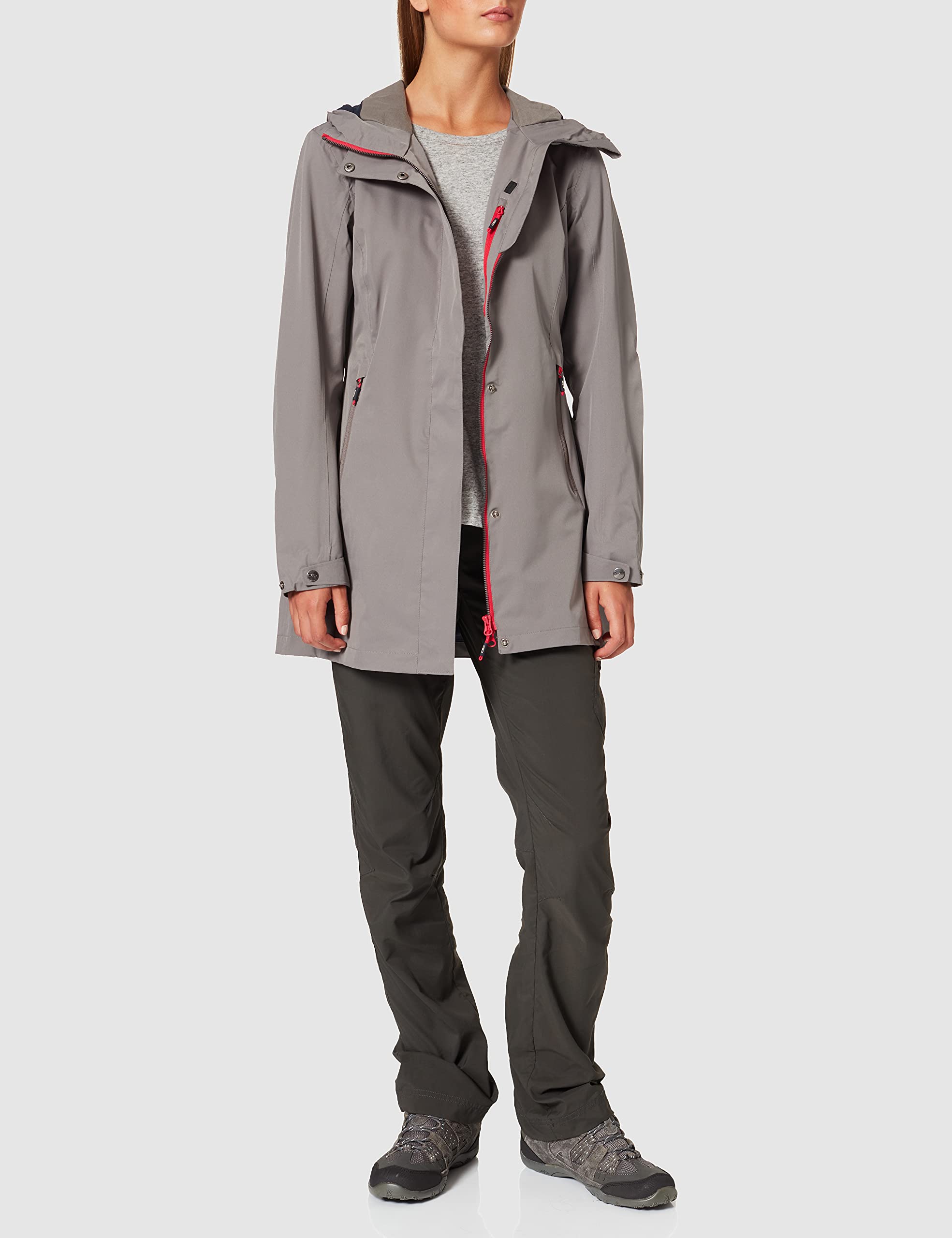 cmp-rigel-giacca-lunga-elasticizzata-impermeabile-da-donna-con-cappuccio image 2