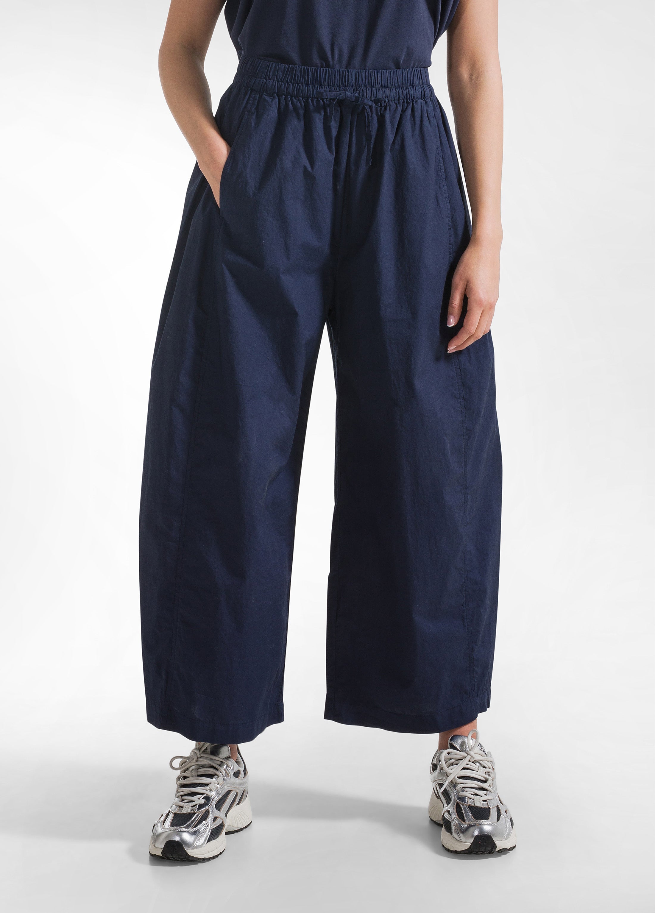 deha-d42715-pantaloni-baggy-popeline-parachute-blu image 2