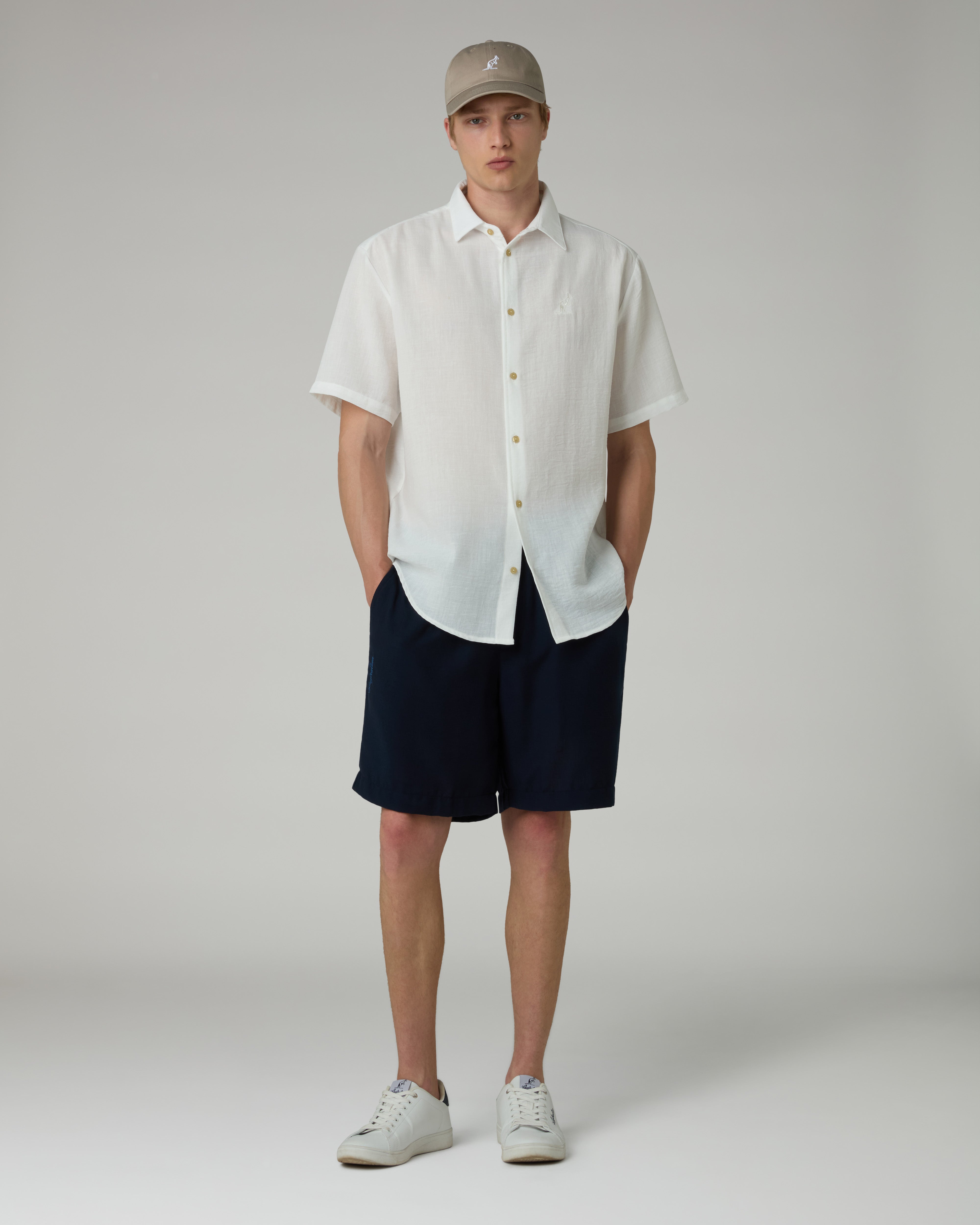australian-doric-camicia-manica-corta-canvas-latte image 2