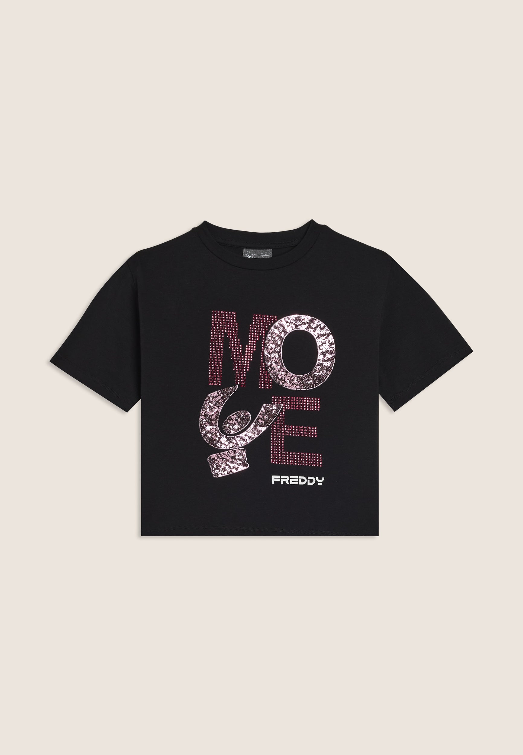 freddy-t-shirt-junior-cropped-move-con-strass-e-paillettes image 1