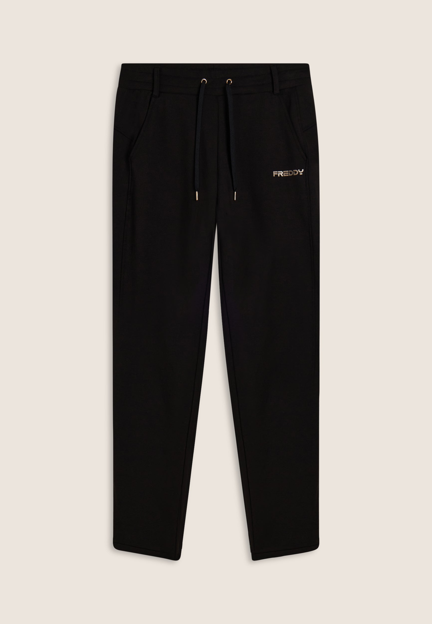 freddy-pantaloni-donna-slim-fit-in-felpa-con-spacchi-laterali image 5