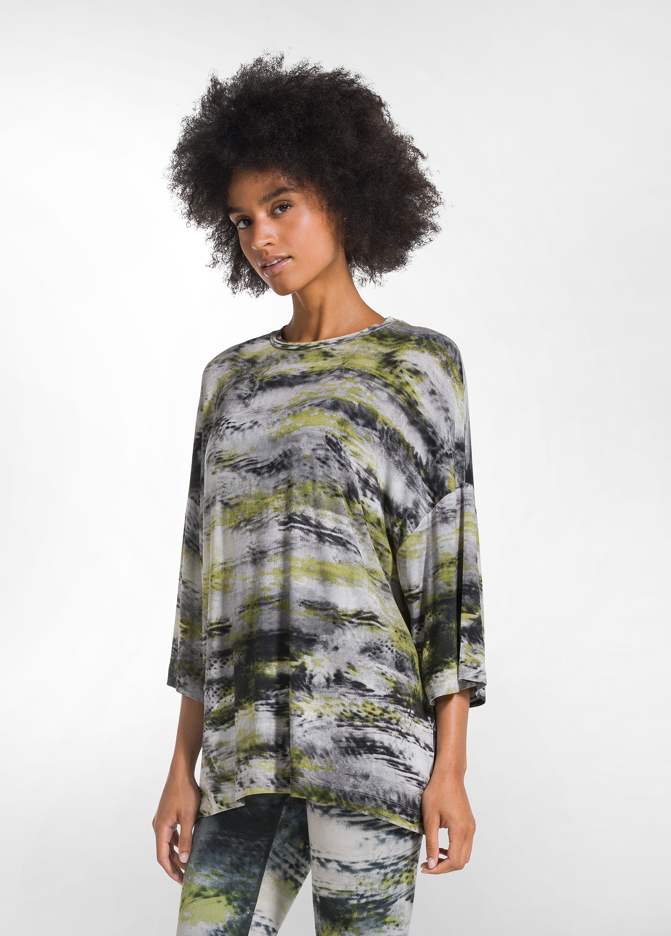 deha-d52062-t-shirt-oversize-allover-in-viscosa-ecovero image 1