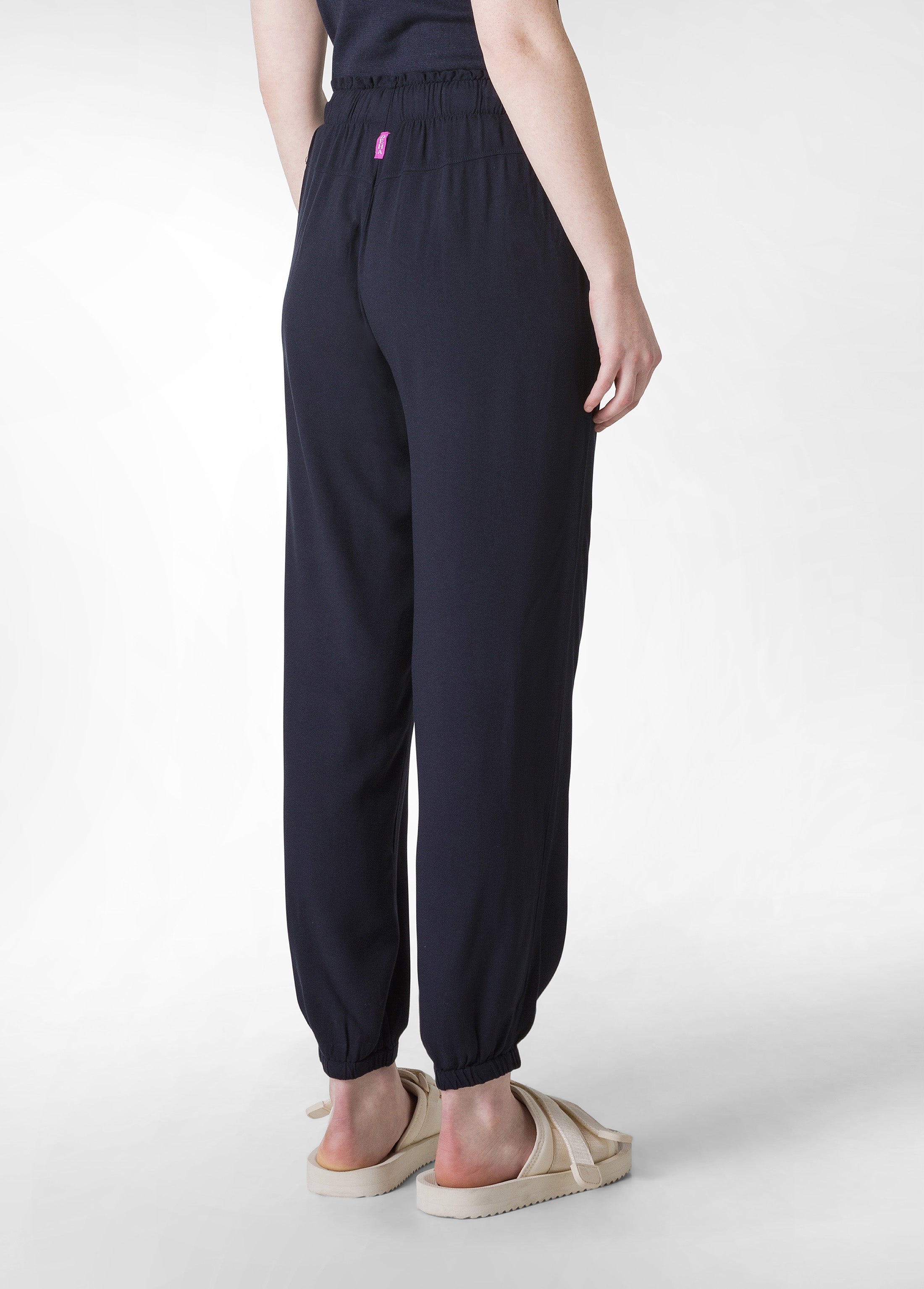 deha-a00636-pantalone-jogger-in-viscosa-crepe-blu-donna image 3