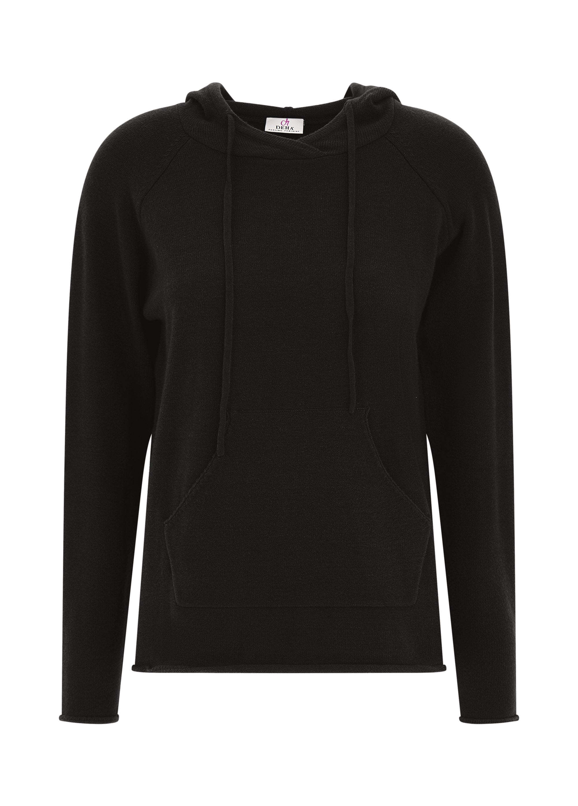 deha-pullover-con-cappuccio-nero-in-misto-viscosa image 5
