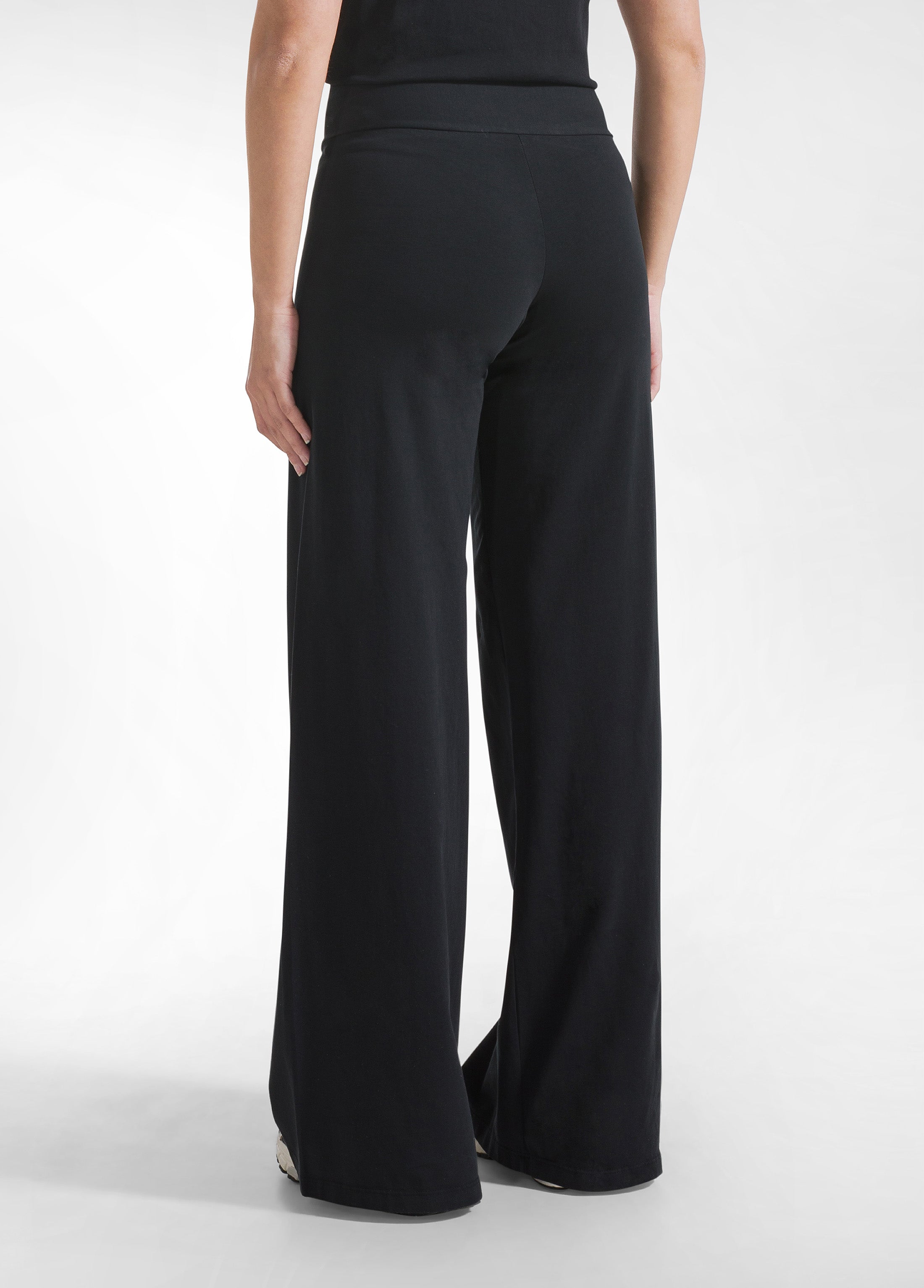 deha-pantaloni-in-jersey-stretch-con-fondo-elasticizzato-nero image 3