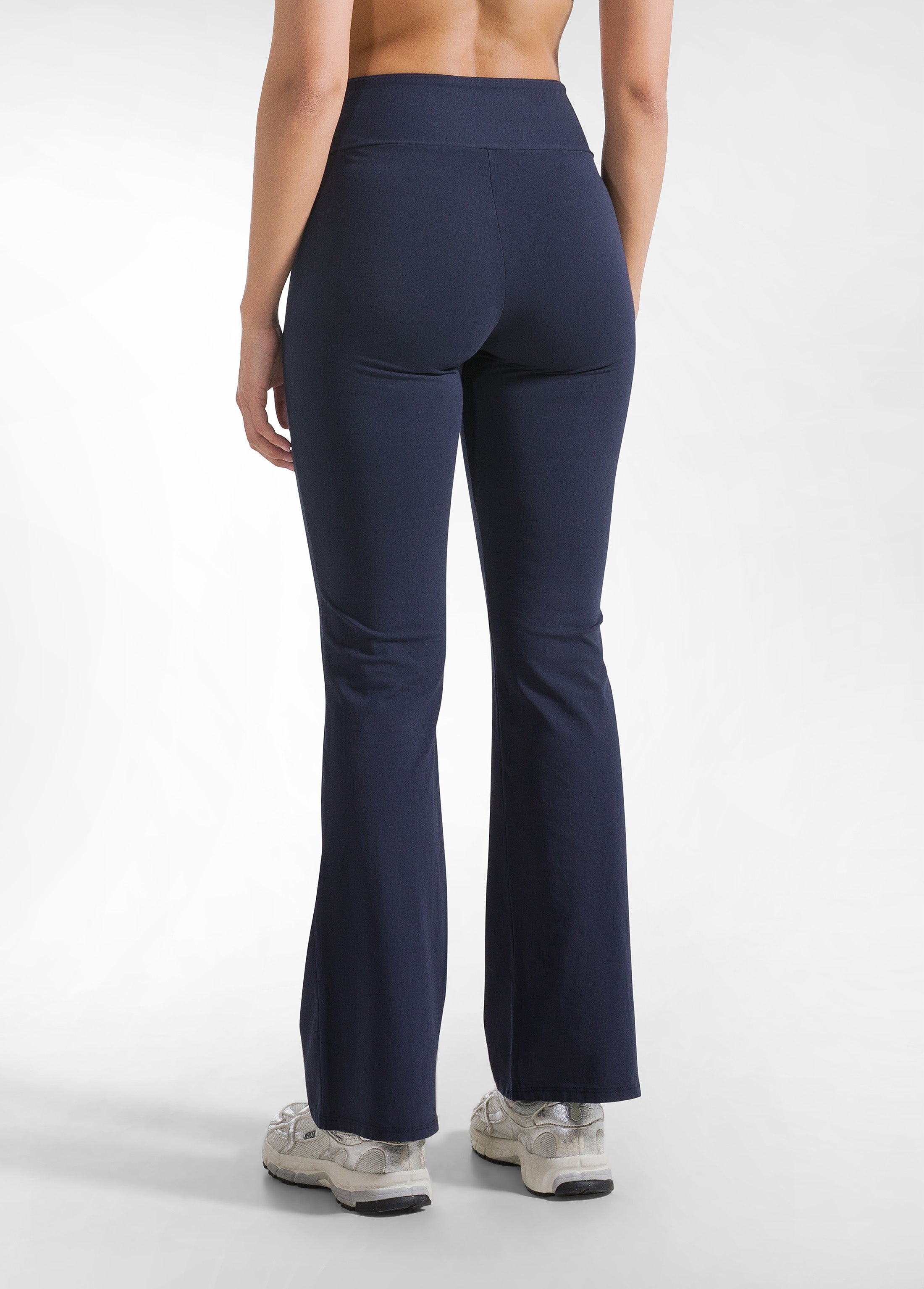 deha-pantaloni-jazz-in-jersey-stretch-blu-tinta-unita-d42016 image 3