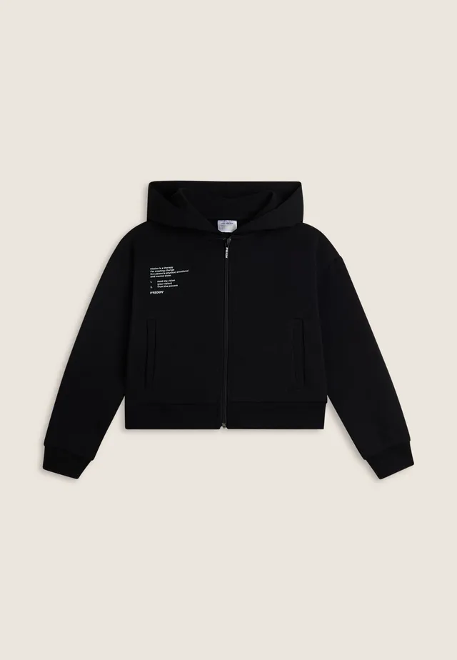 freddy-felpa-con-cappuccio-e-zip-stampa-laterale-comfort-fit image 1