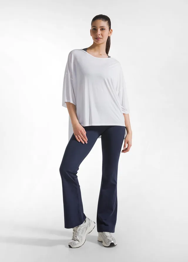 deha-pantaloni-jazz-in-jersey-stretch-blu-tinta-unita-d42016 image 1