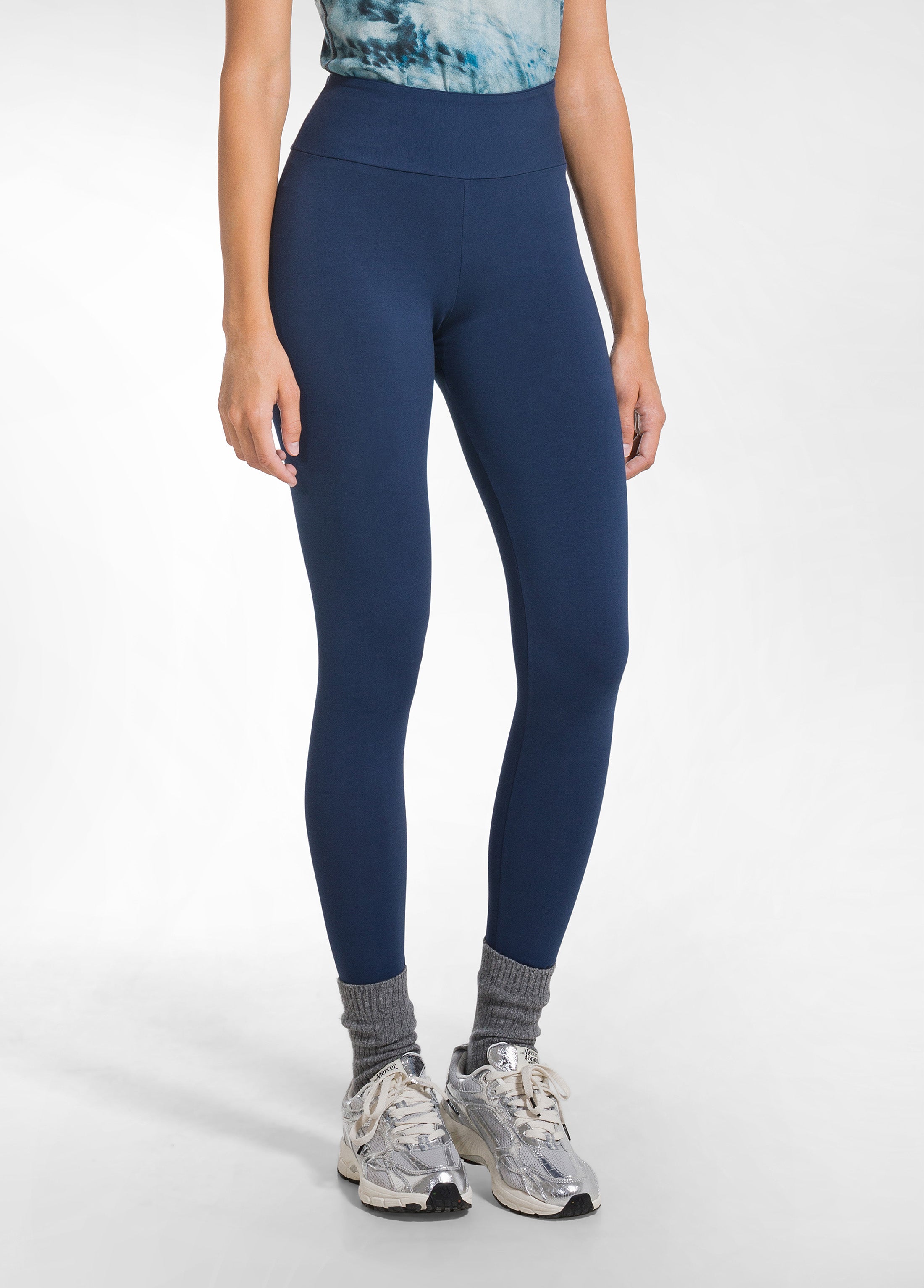 deha-d42036-leggings-a-vita-alta-in-jersey-stretch-blu image 2