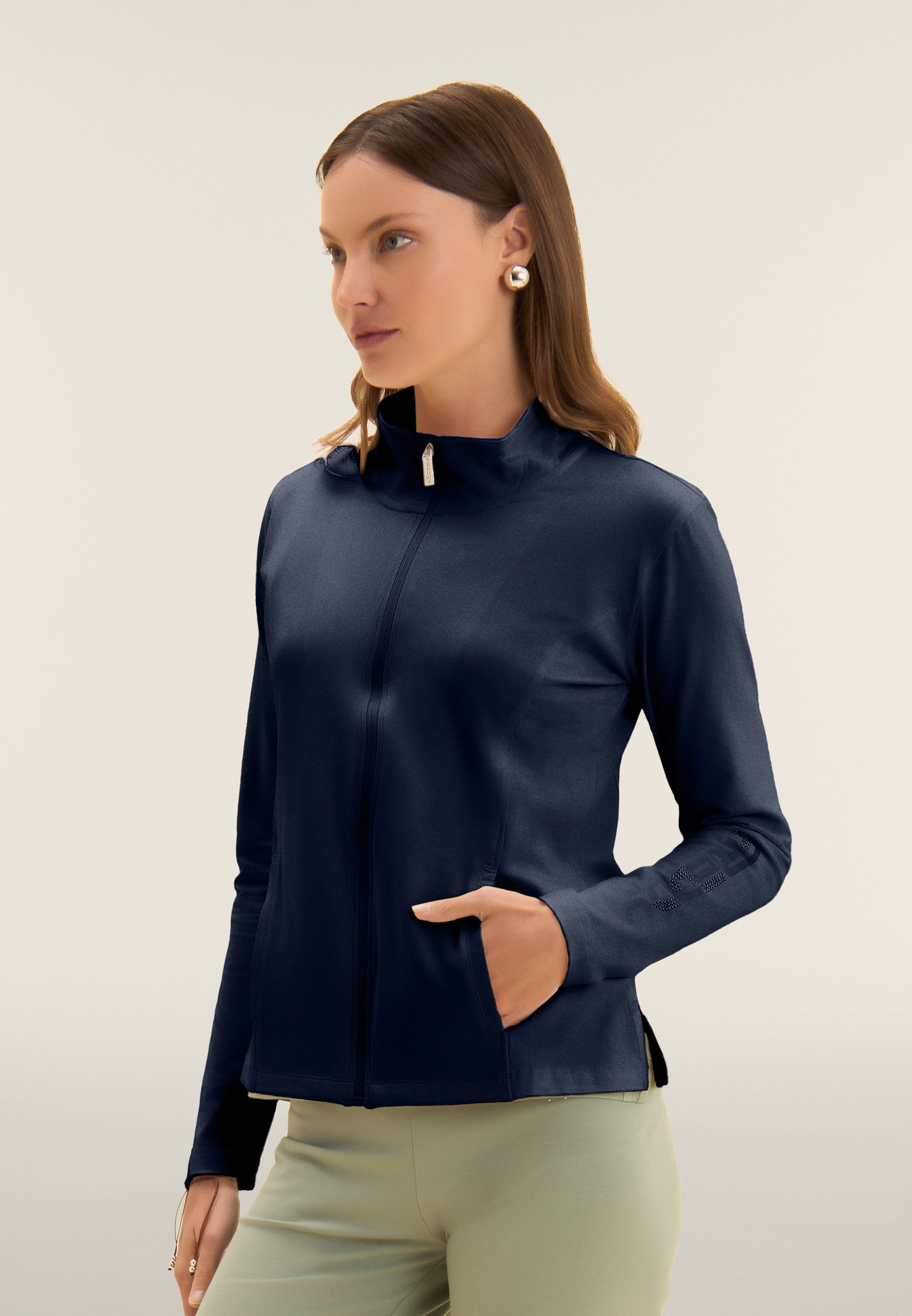 freddy-felpa-donna-con-zip-e-collo-alto-logo-freddy-sulla-manica image 8