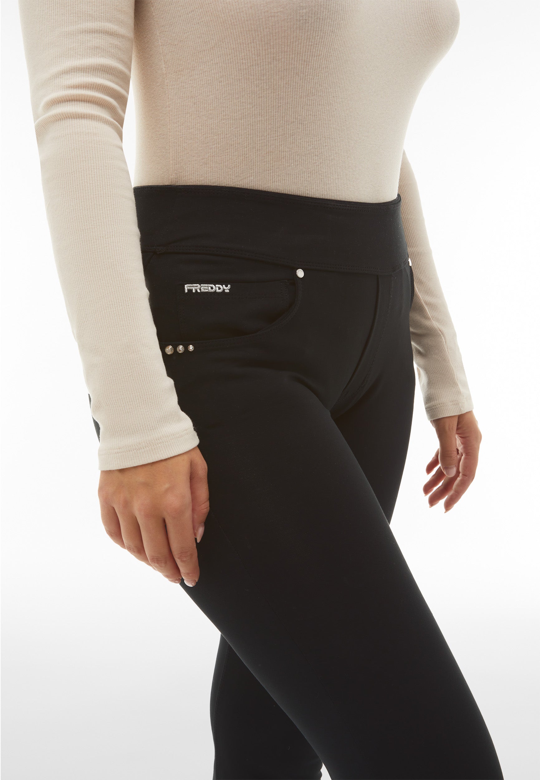 freddy-pantaloni-n-o-w-skinny-vita-media-risvoltabile-jersey-cotone-organico image 4