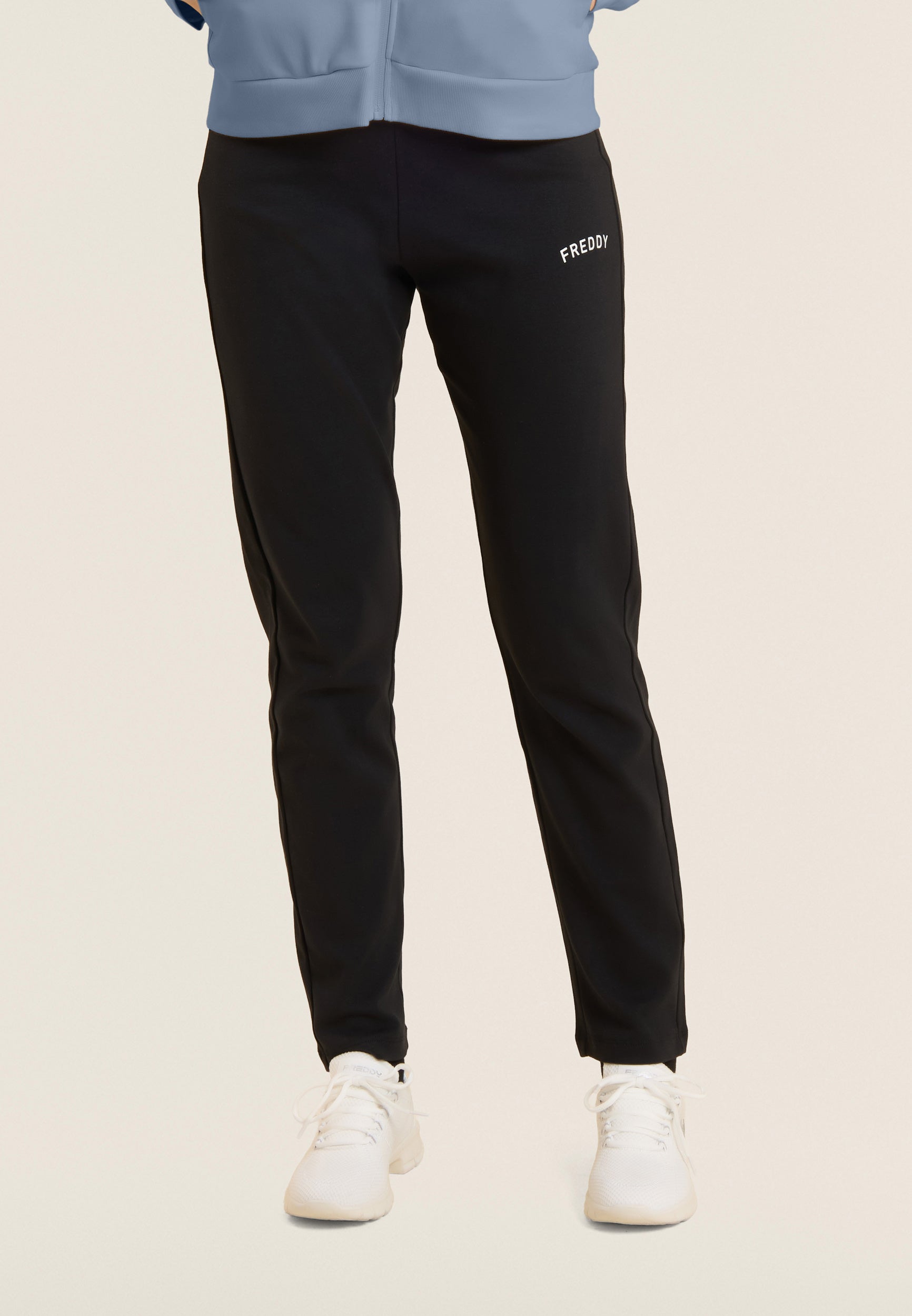 freddy-tuta-con-zip-e-collo-alto-logo-con-strass-tuta-donna-in-interlock-100-cot image 4