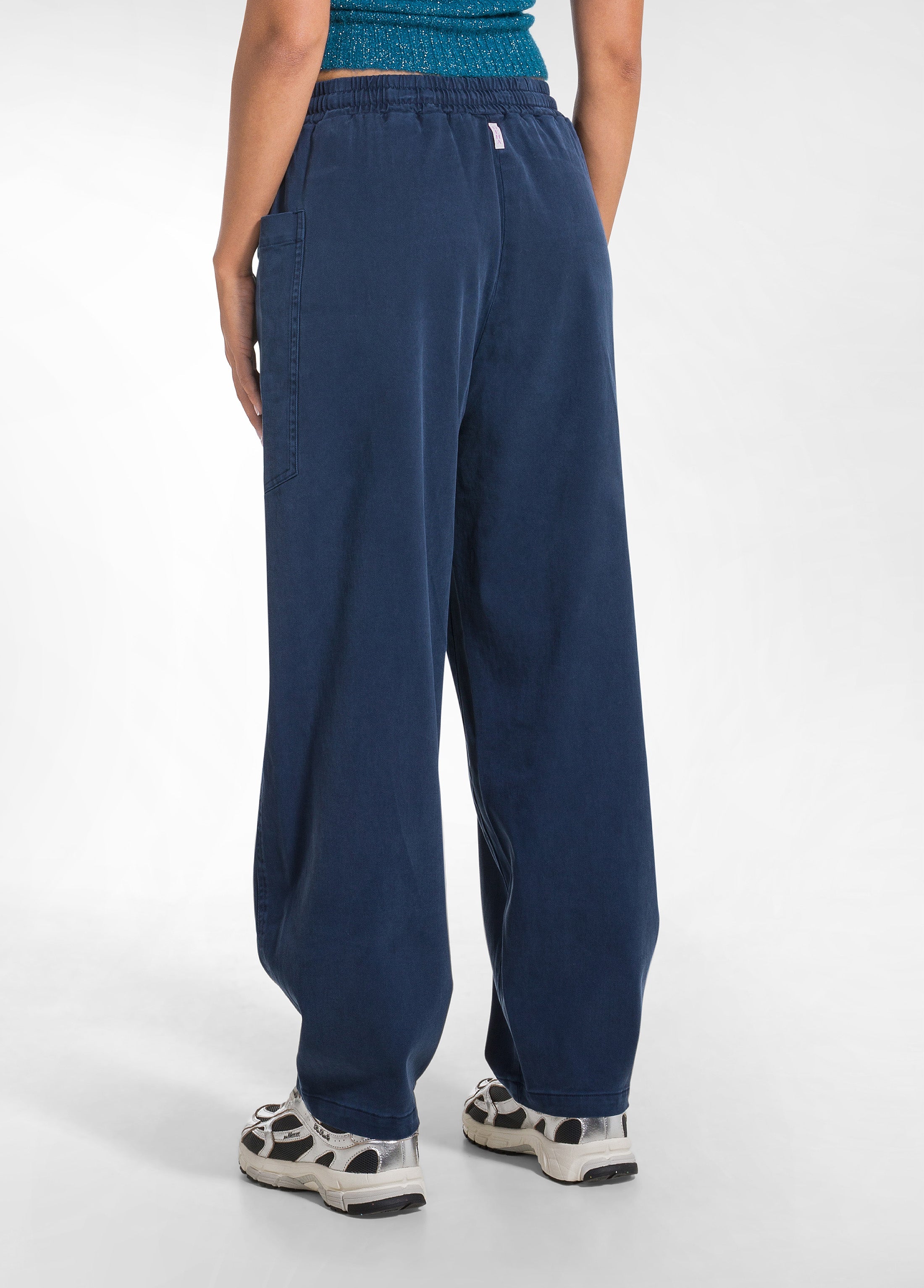 deha-pantalone-balloon-in-twill-di-lyocell-blu-d52349 image 3