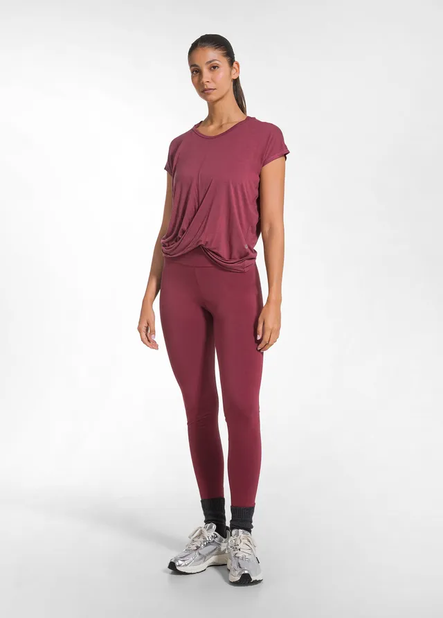 deha-leggings-a-vita-alta-in-jersey-stretch-rosso-donna image 1