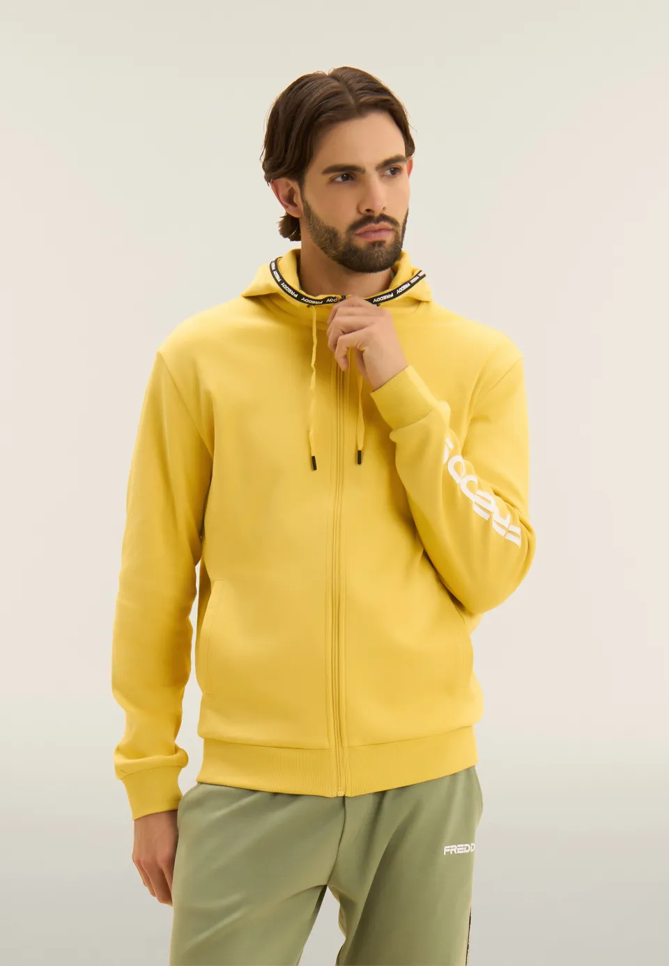 freddy-felpa-con-cappuccio-e-zip-in-cotone-interlock image 1