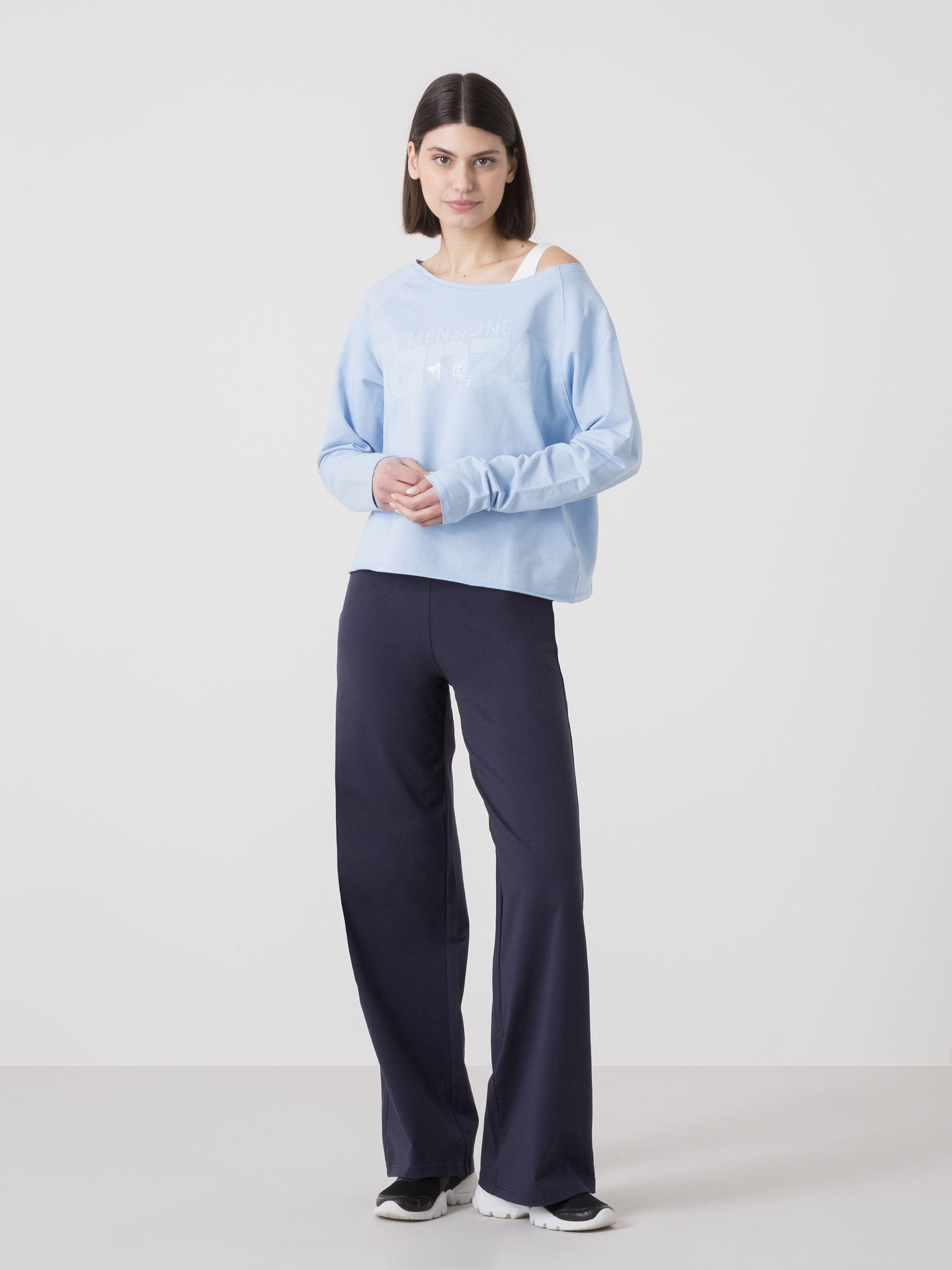 dimensione-danza-weekend-magliaccia-donna-scollo-a-barca-in-felpa-stretch image 8
