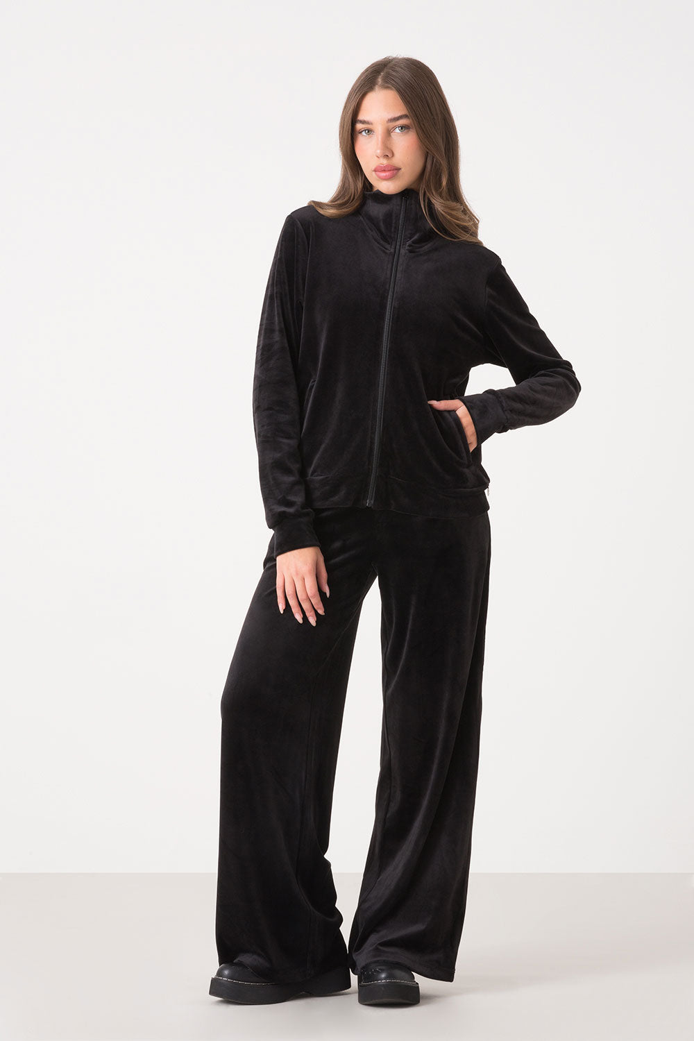 dimensione-danza-felpa-full-zip-donna-in-soft-ciniglia-collo-alto image 6