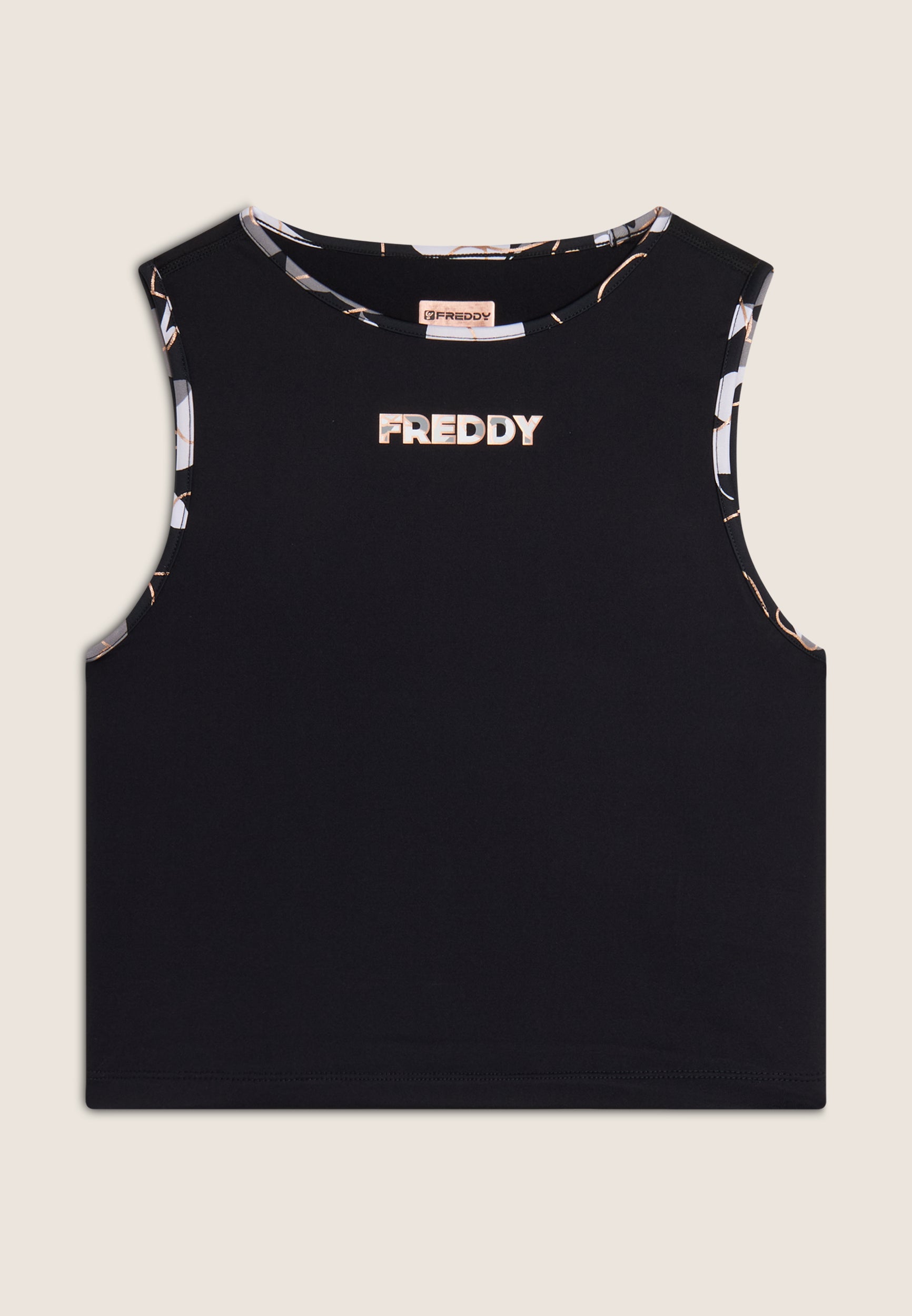 freddy-top-sportivo-cropped-slim-fit-d-i-w-o-con-logo-bronzo image 5