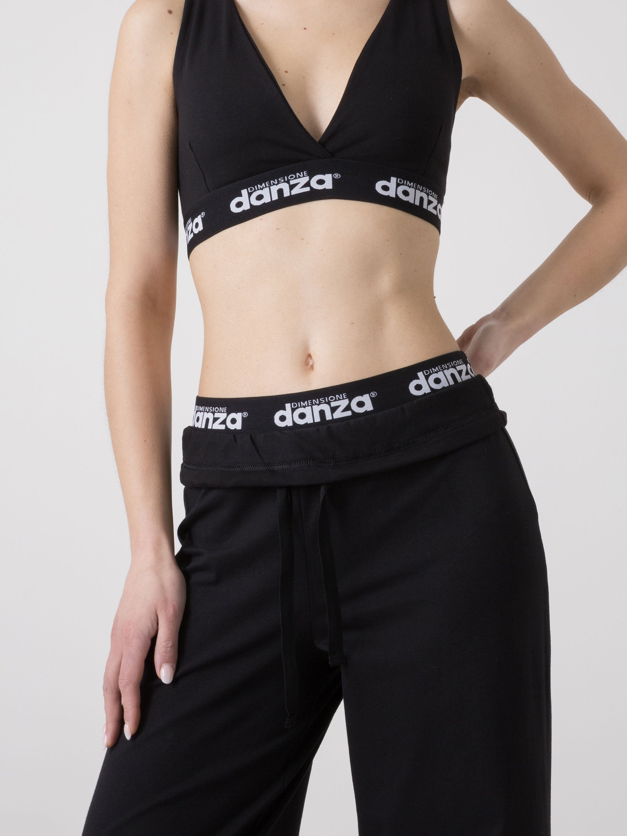 dimensione-danza-pantaloni-donna-wide-leg-con-fascia-logata-e-coulisse image 4