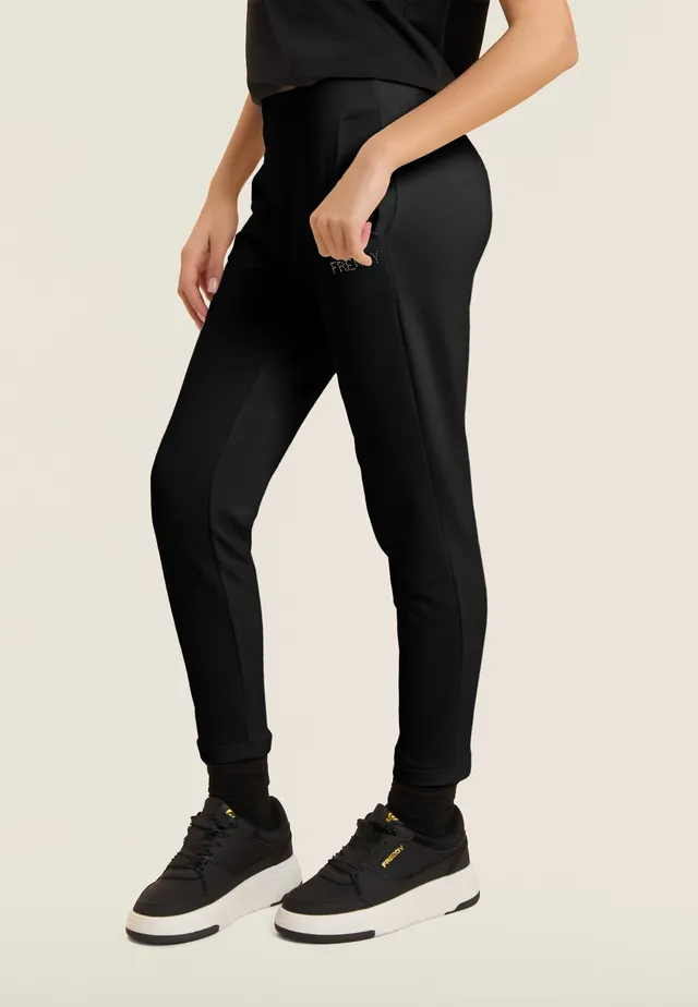 freddy-pantaloni-sportivi-cropped-regular-con-risvolto-e-strass image 1