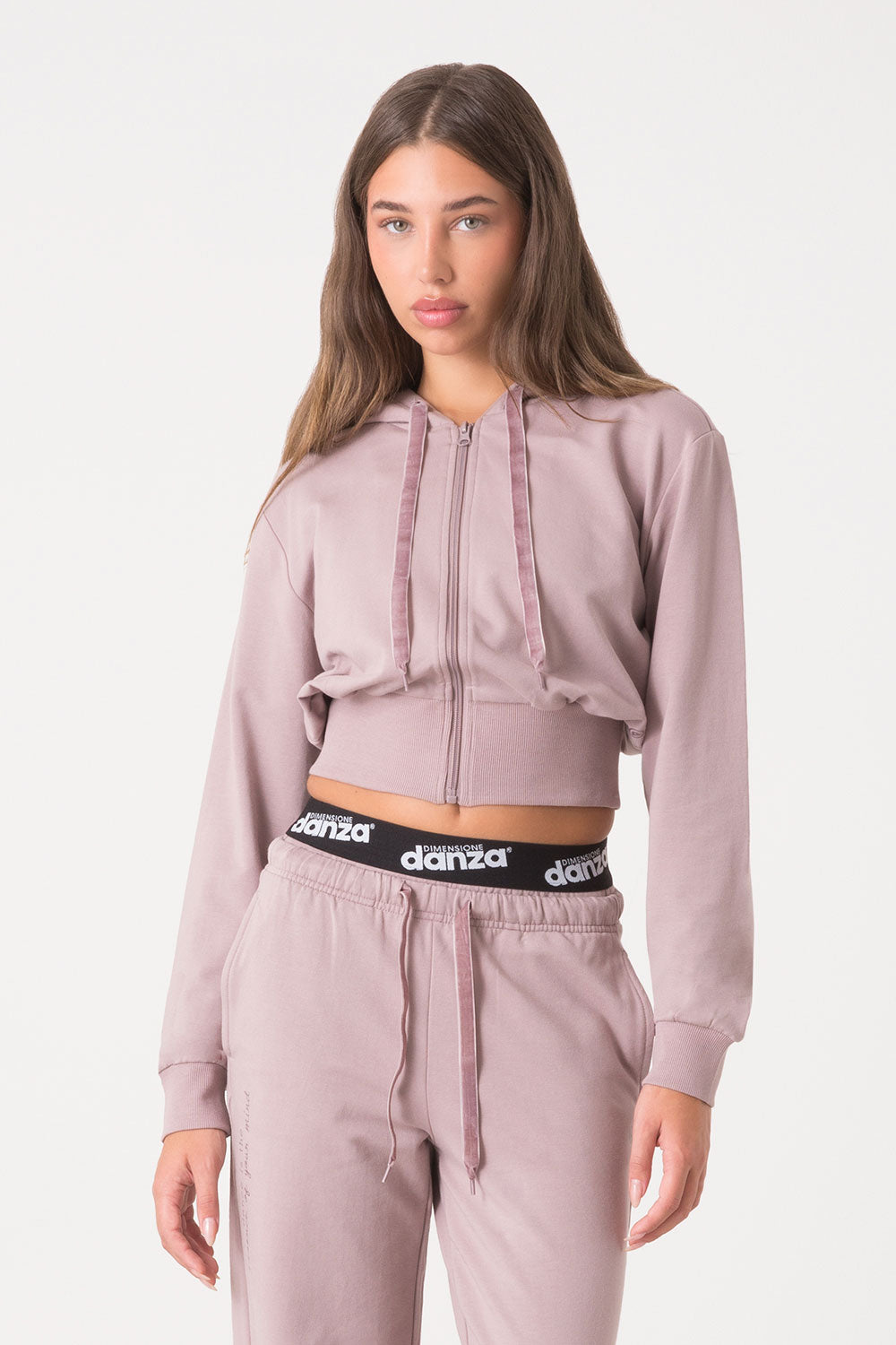 dimensione-danza-ballet-felpa-full-zip-con-cappuccio-non-garzata-fit-cropped-bom image 1