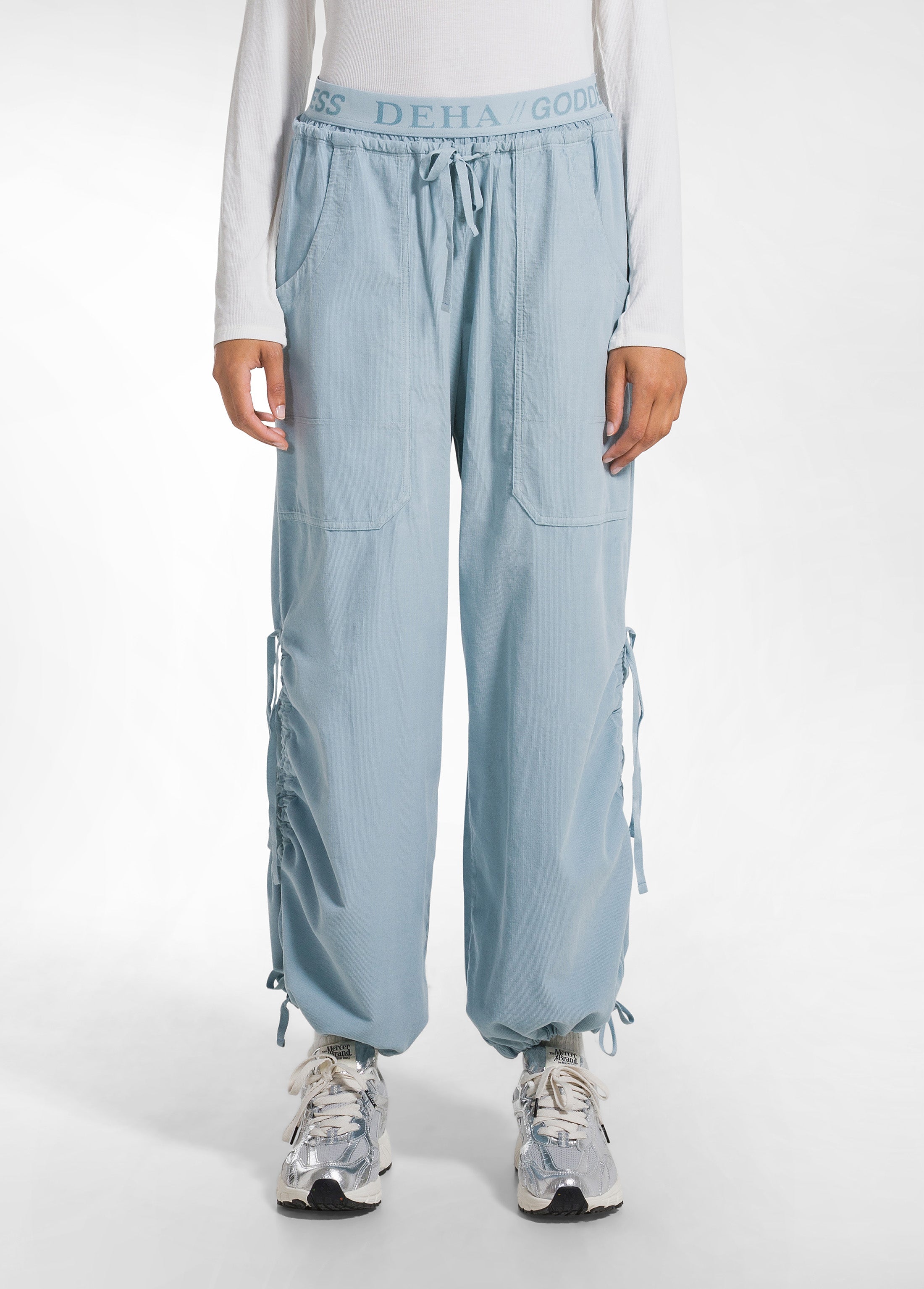 deha-pantalone-magnum-in-velluto-mille-righe-blu-d52358 image 2