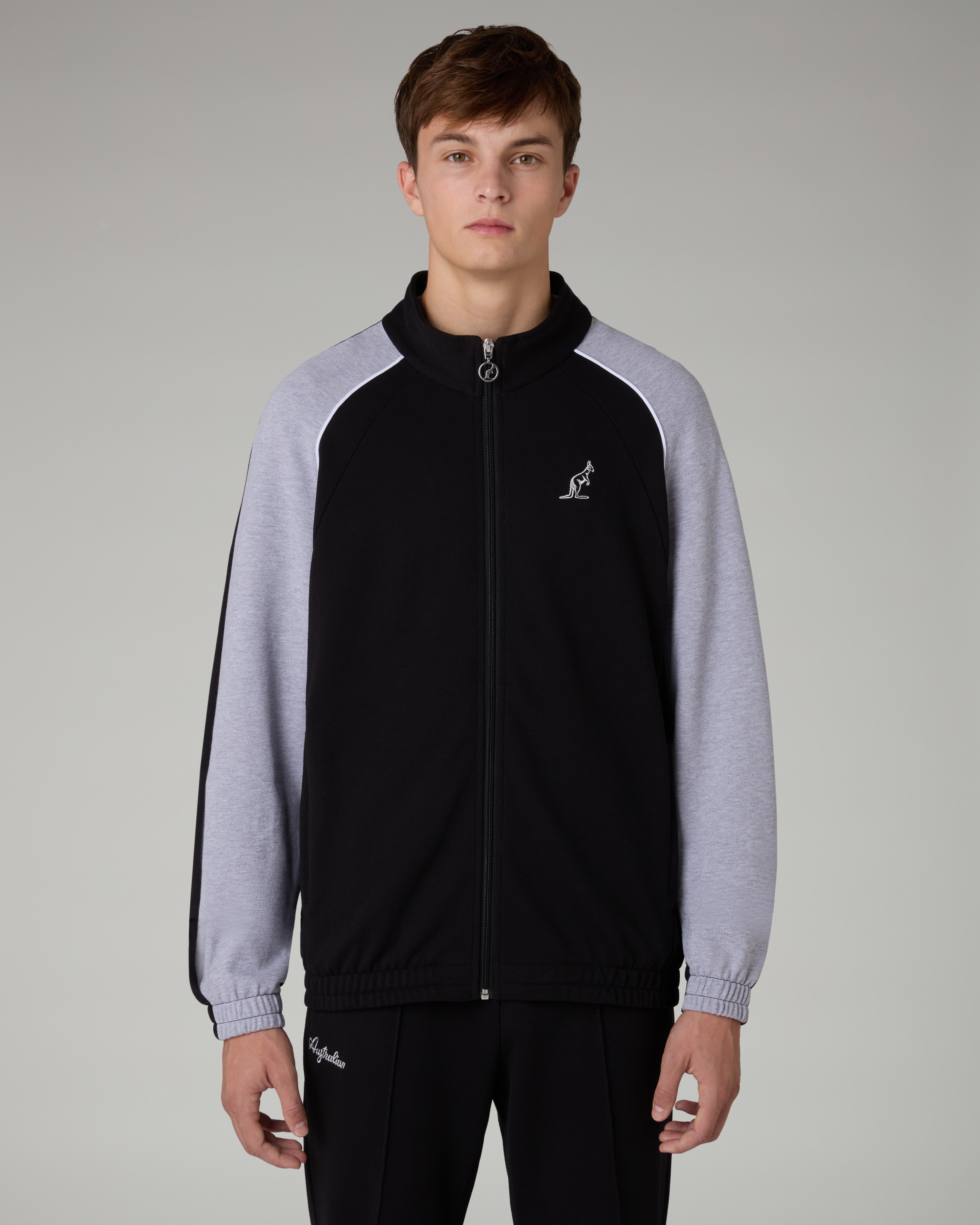 australian-posh-piquet-tracksuit-tuta-nera-garzato-con-zip image 3