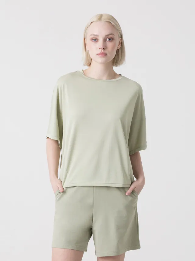 dimensione-danza-maxi-t-shirt-donna-in-viscosa-trapezio-con-cuciture-geometriche image 1