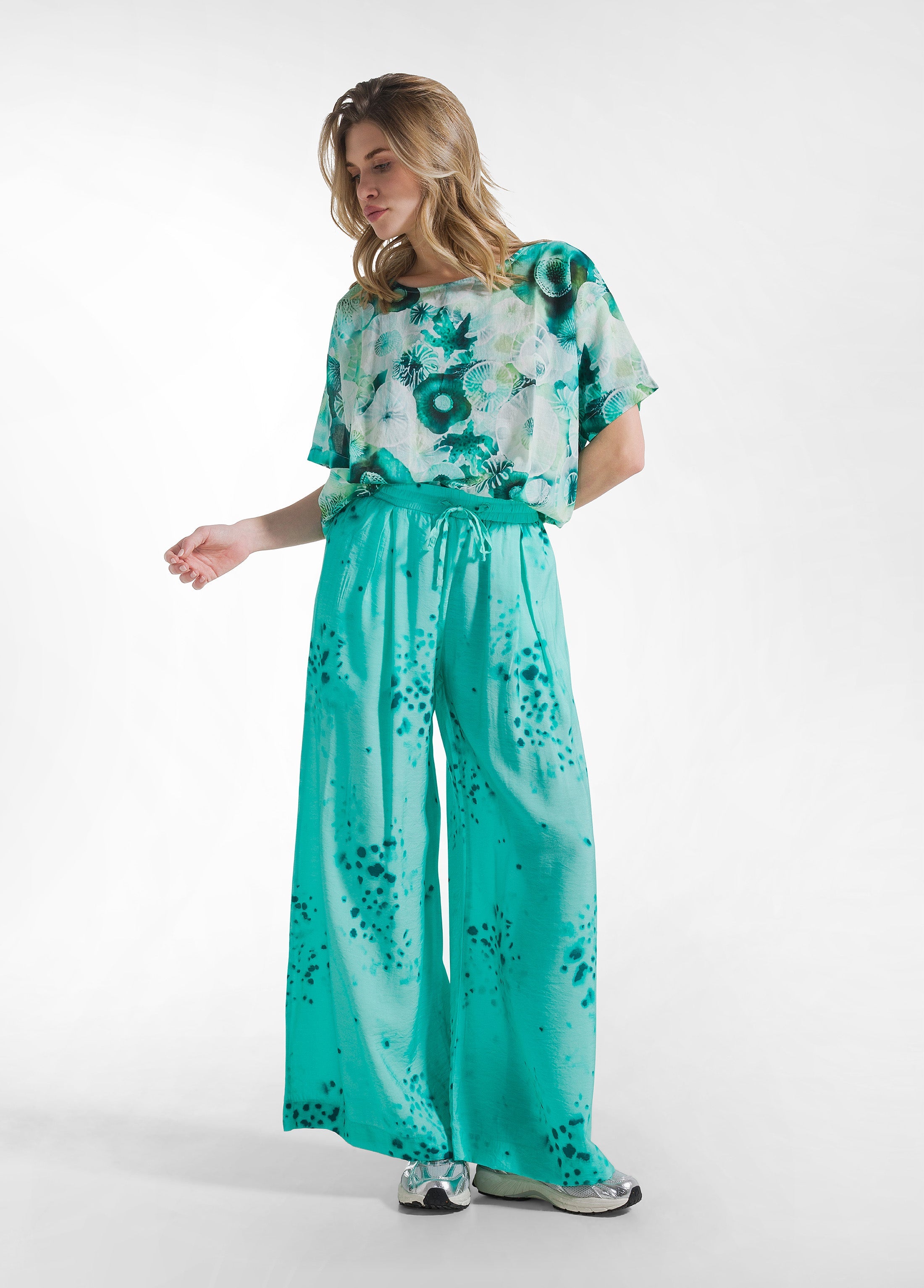 deha-top-all-over-in-mussola-di-cotone-blu image 4