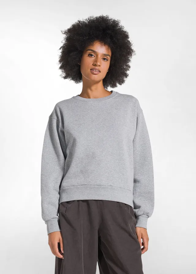 deha-d52141-felpa-girocollo-in-cotone-organico-grigio image 1