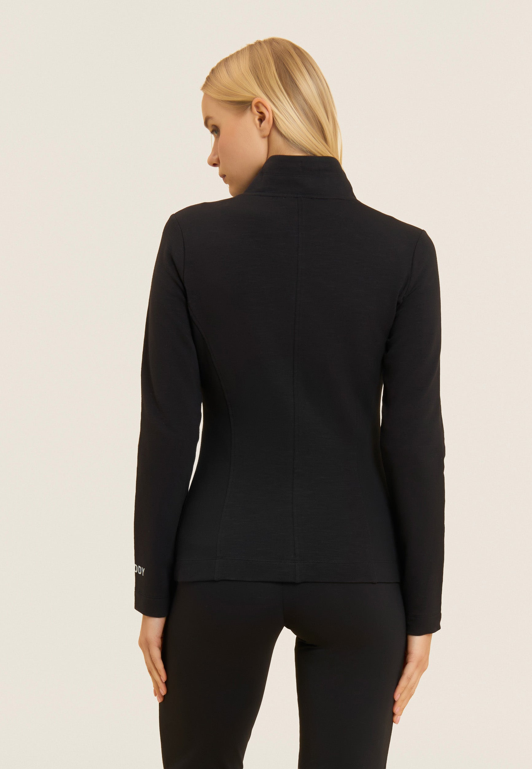 freddy-felpa-tessuto-fiammato-collo-alto-zip-coulisse-slim image 3