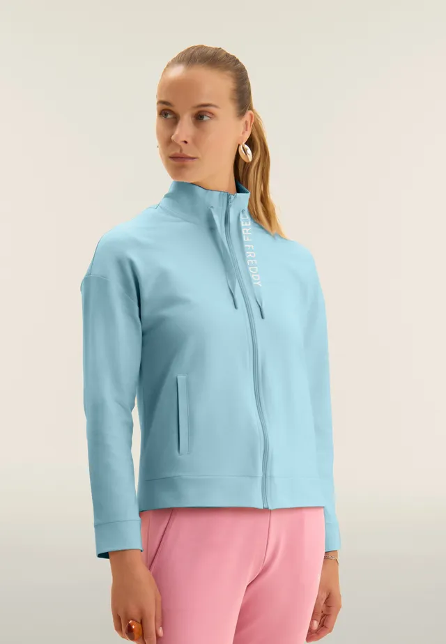 freddy-felpa-zip-e-collo-alto-fondo-asimmetrico-felpa-donna image 1