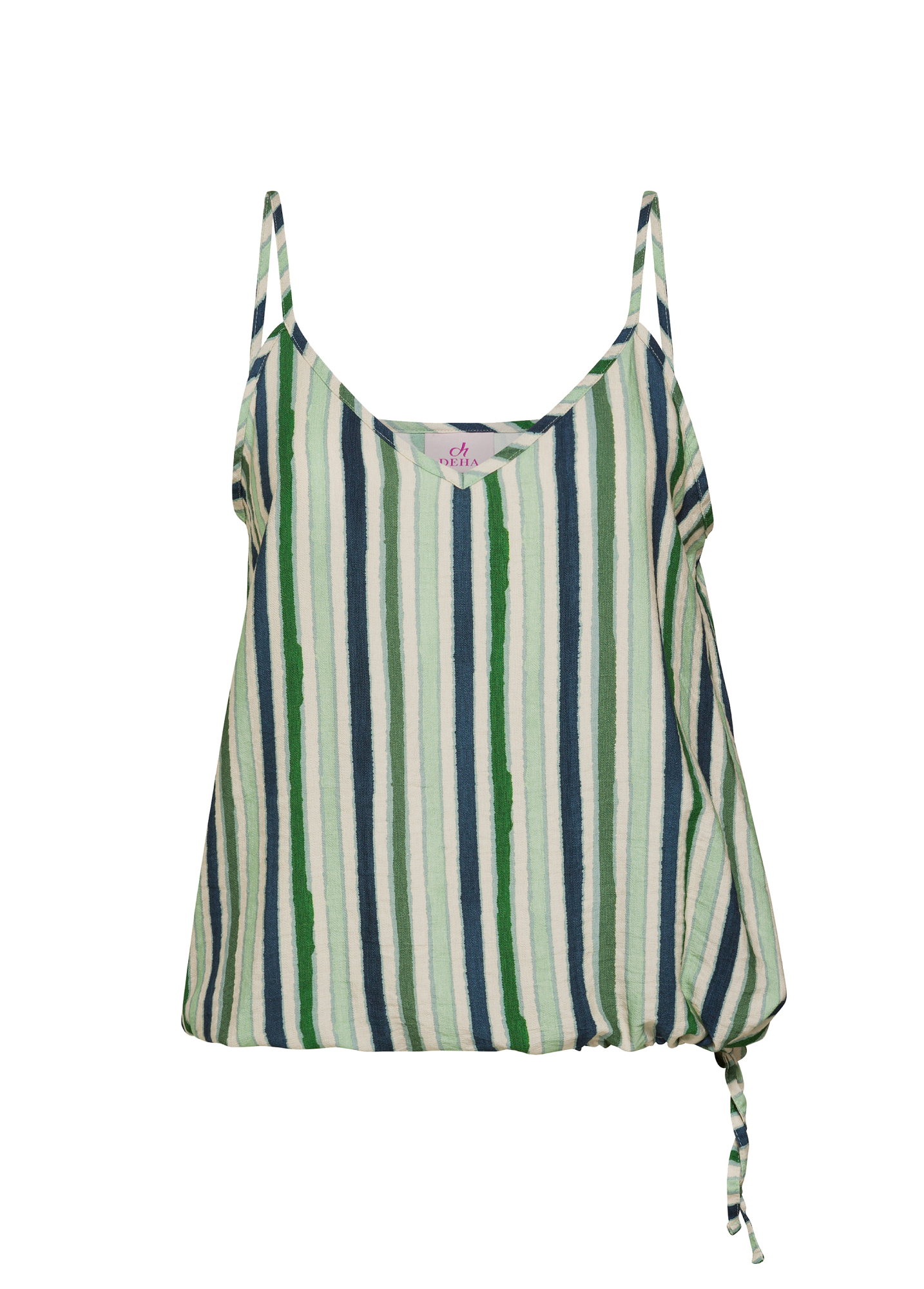 deha-top-spalline-sottili-crepe-a-righe-verde-d22381 image 5