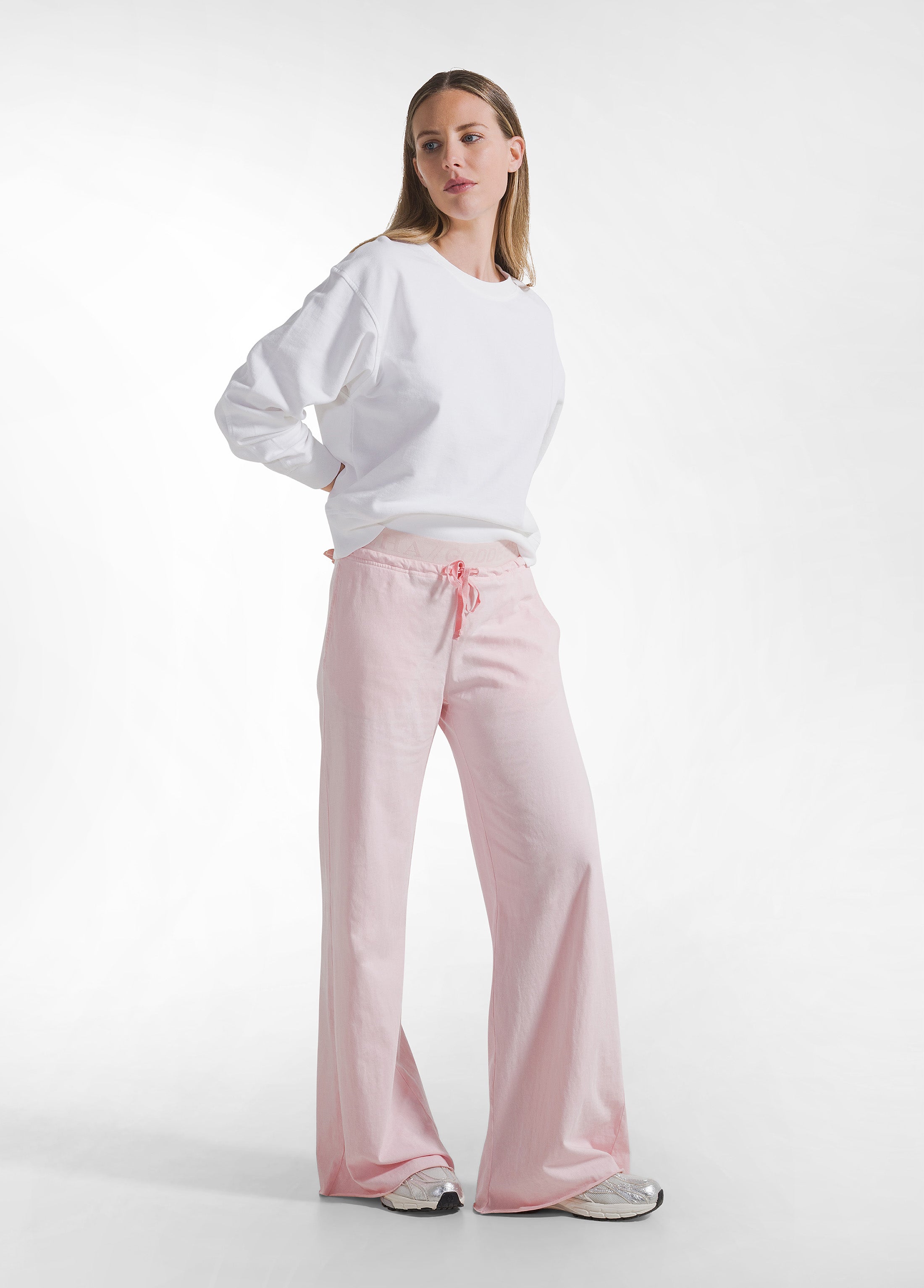 deha-pantaloni-ampi-jersey-effetto-fade-rosa image 1