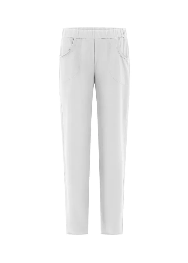 deha-d42525-pantaloni-slim-fit-in-cotone-stretch-bianco image 1